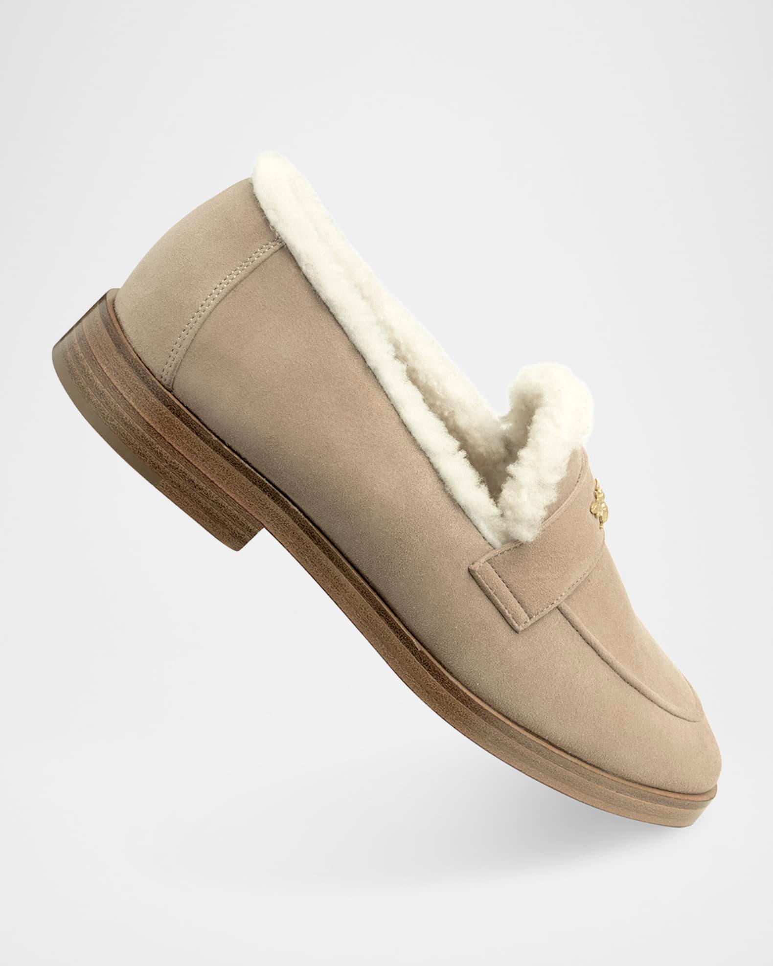 Flaneur Curly Shearling-Lined Suede Loafers Product Image