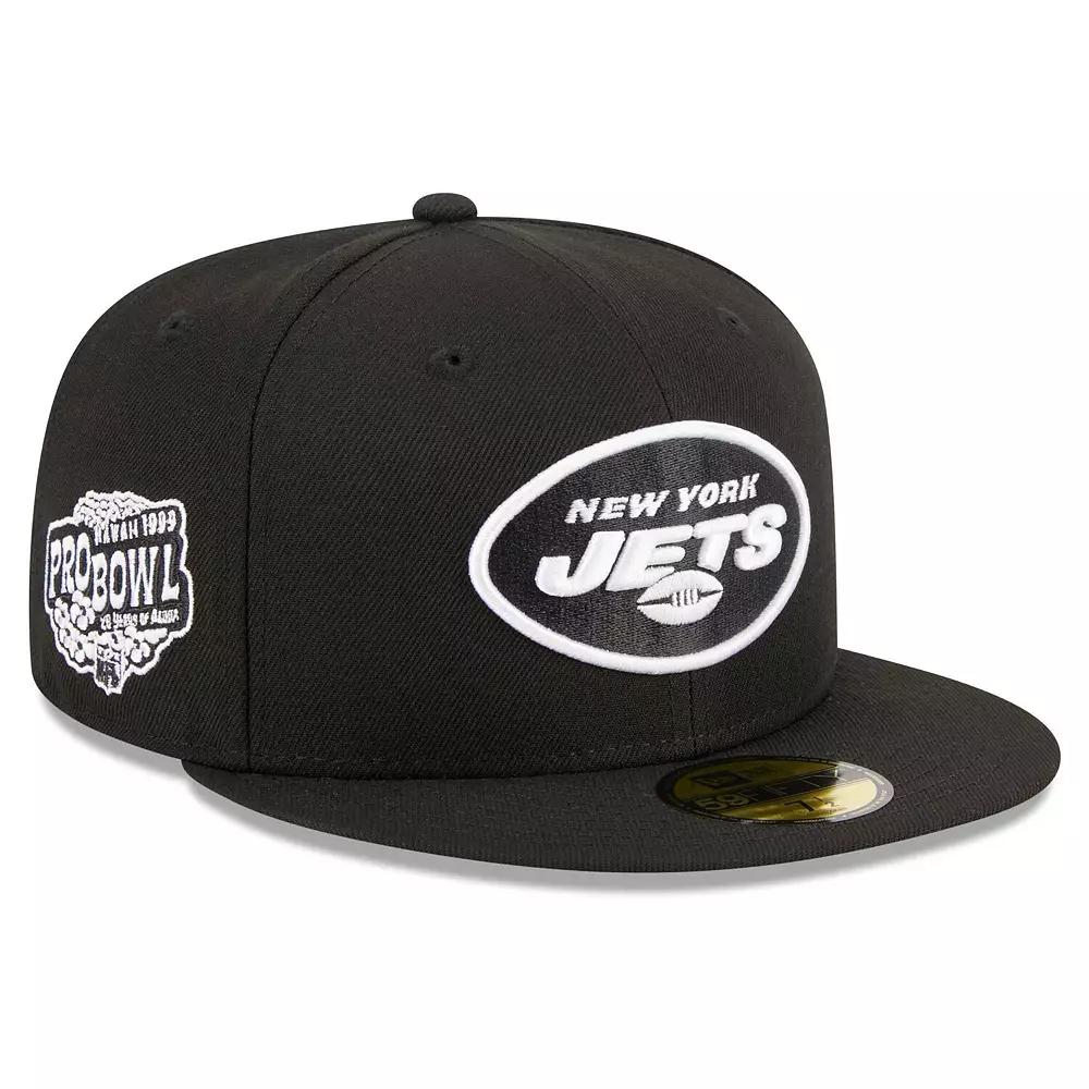 Men's New Era Black New York Jets Main Patch 59FIFTY Fitted Hat,  Product Image