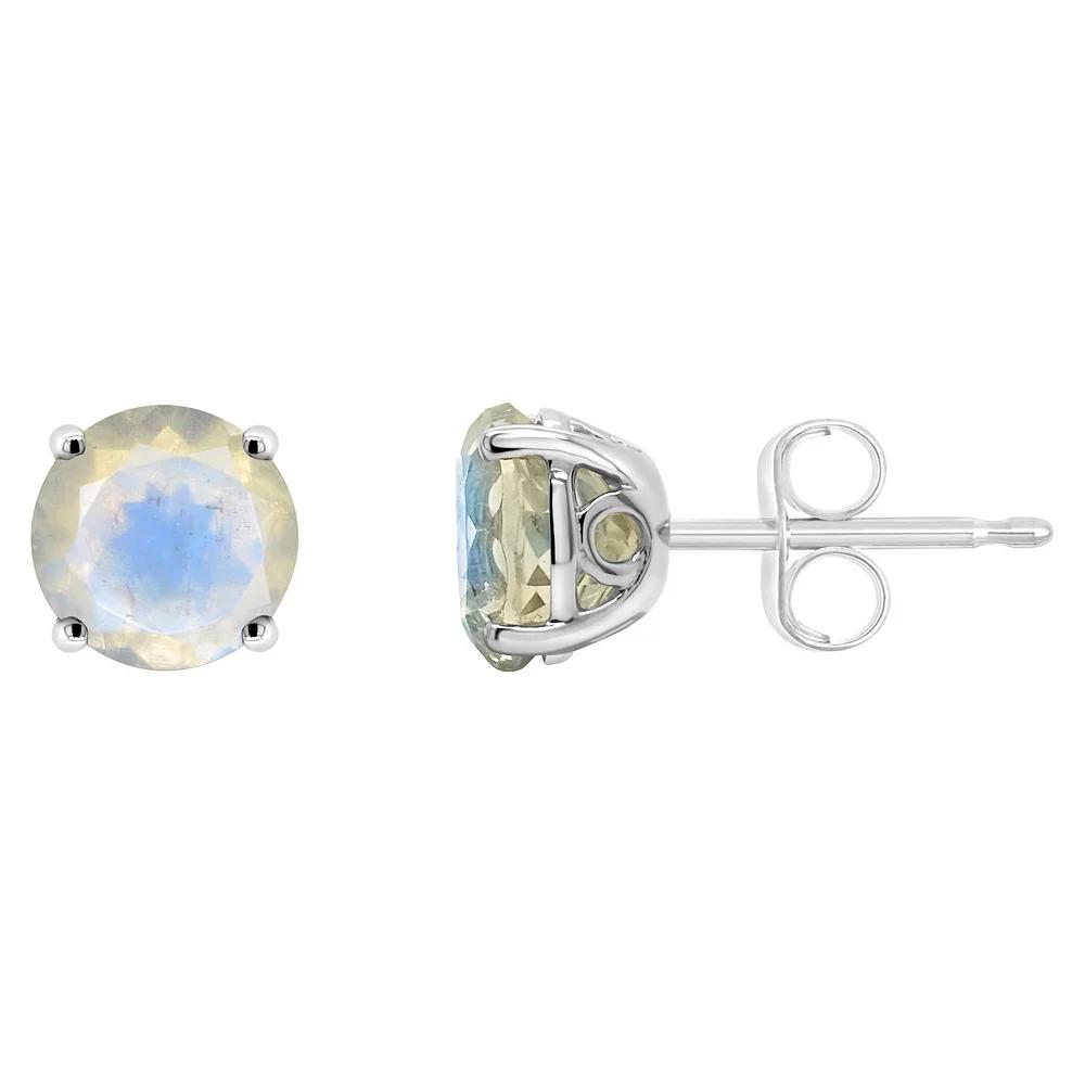 Alyson Layne Sterling Silver Round Moonstone Stud Earrings, Women's Product Image