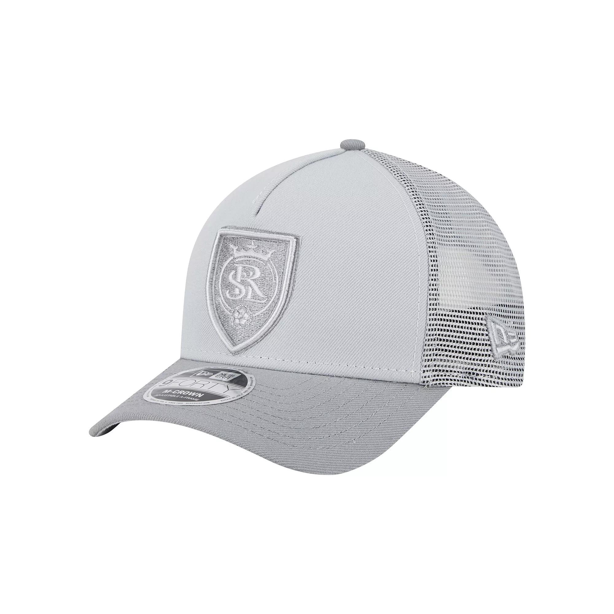 Men's New Era Gray Real Salt Lake Color Pack 9FORTY A-Frame Adjustable Trucker Hat, Slt Grey Product Image