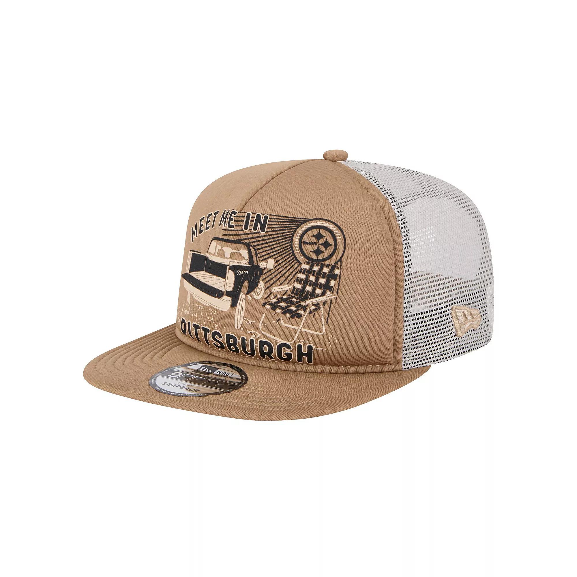 Men's New Era Tan Pittsburgh Steelers Meet Me 9FIFTY Snapback Hat, Team Product Image