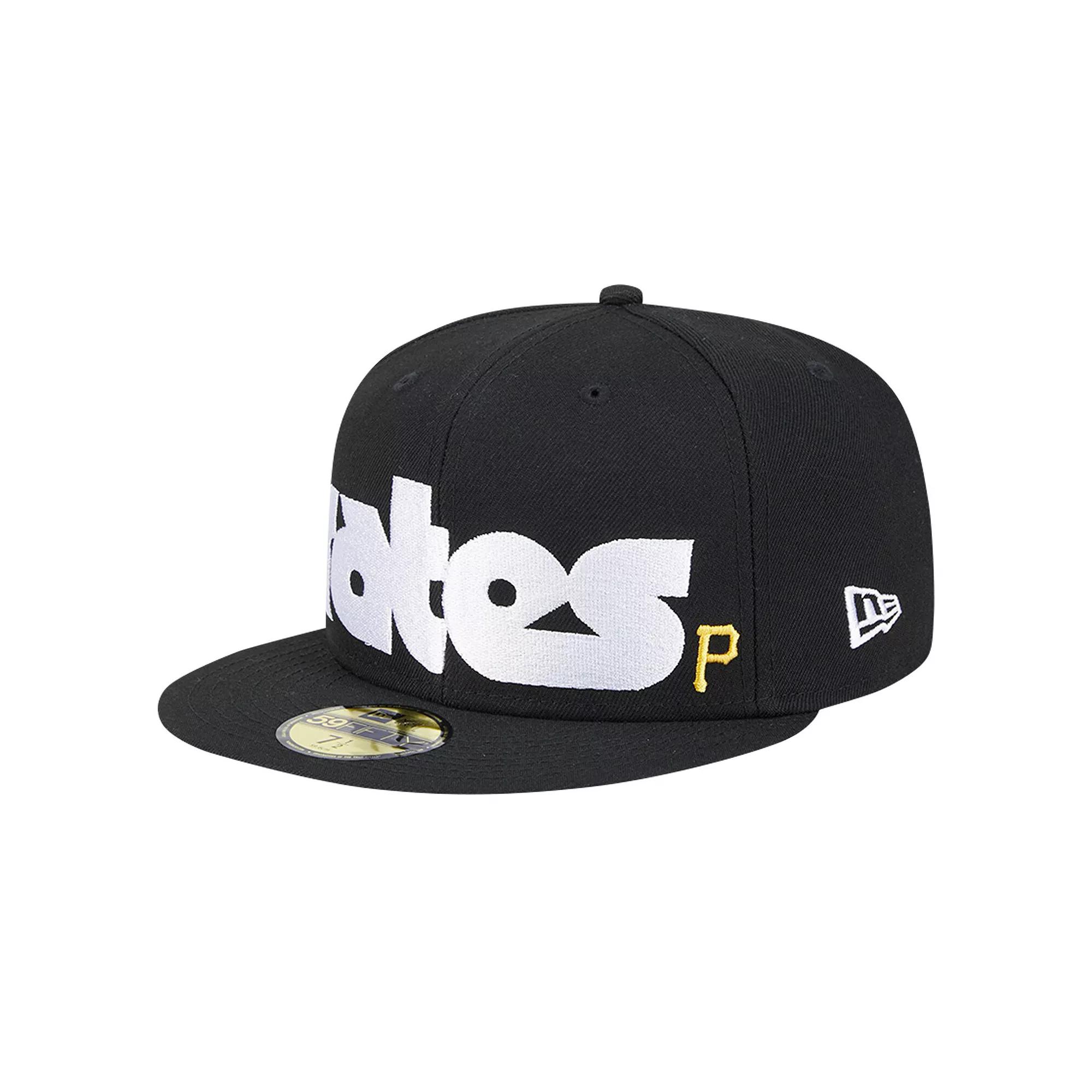 Men's New Era Black Pittsburgh Pirates Checkered Undervisor 59FIFTY Fitted Hat,  Product Image