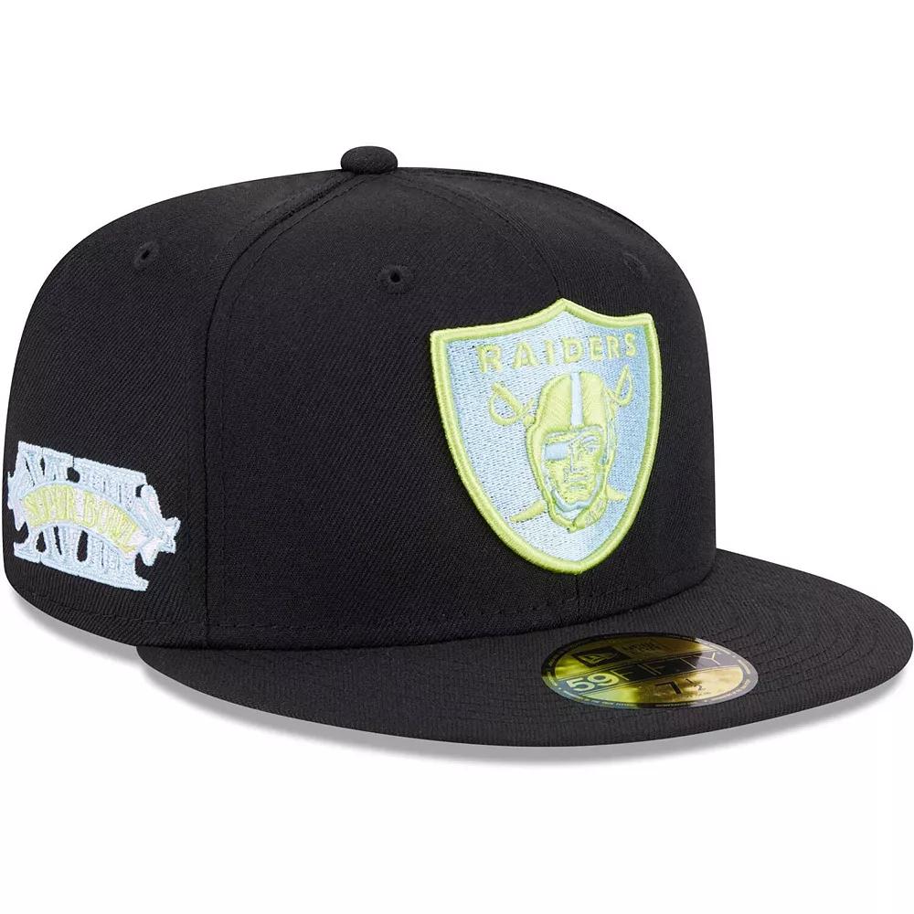 Men's New Era Black Las Vegas Raiders Multi 59FIFTY Fitted Hat, Size: 7 1/8, Lvr Black Product Image