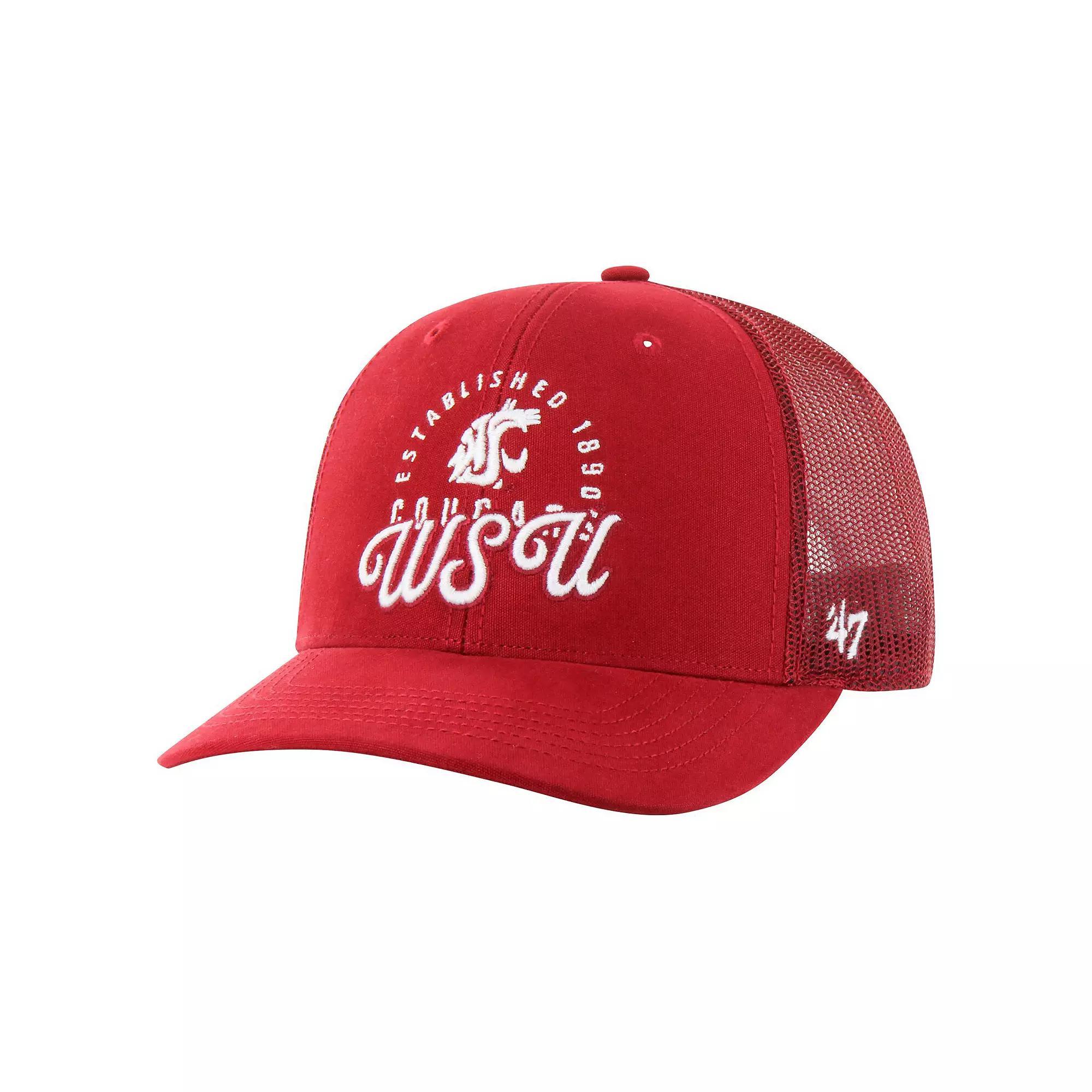 Men's '47 Crimson Washington State Cougars Pitstop Trucker Adjustable Hat, Wsc Red Product Image