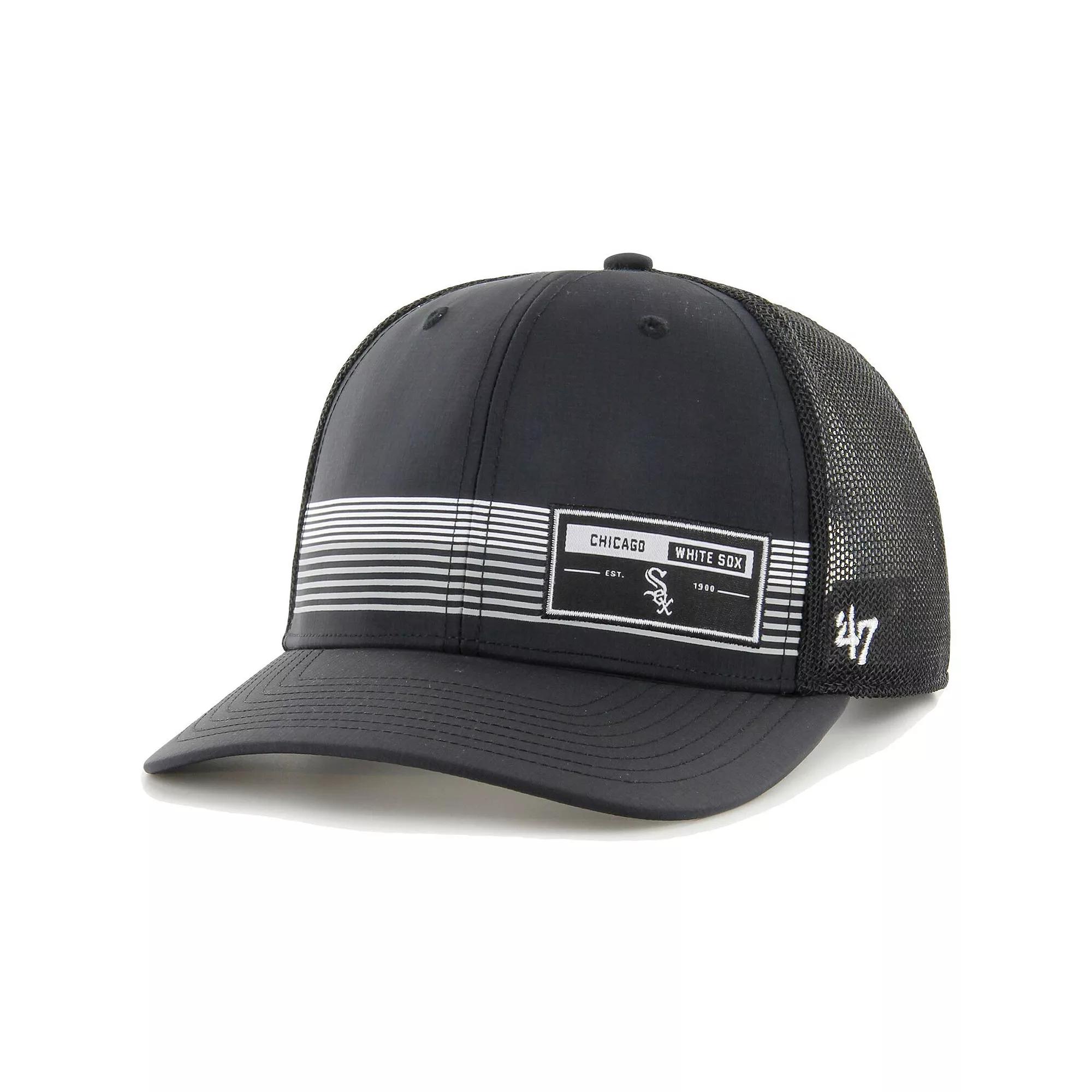 Men's '47 Black Chicago White Sox Rangefinder brrr Trucker Adjustable Hat Product Image
