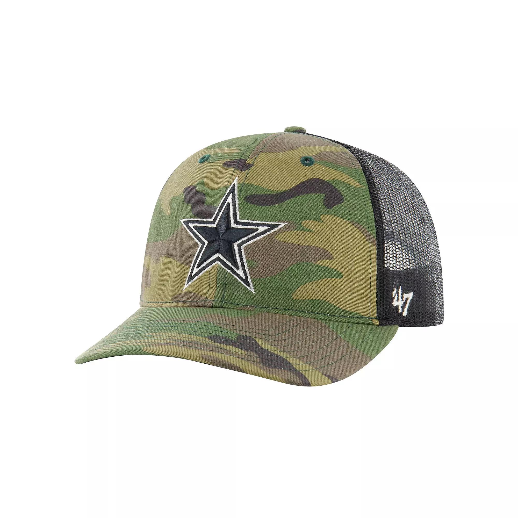 Men's '47 Camo Dallas Cowboys Trucker Adjustable Hat, Green Product Image