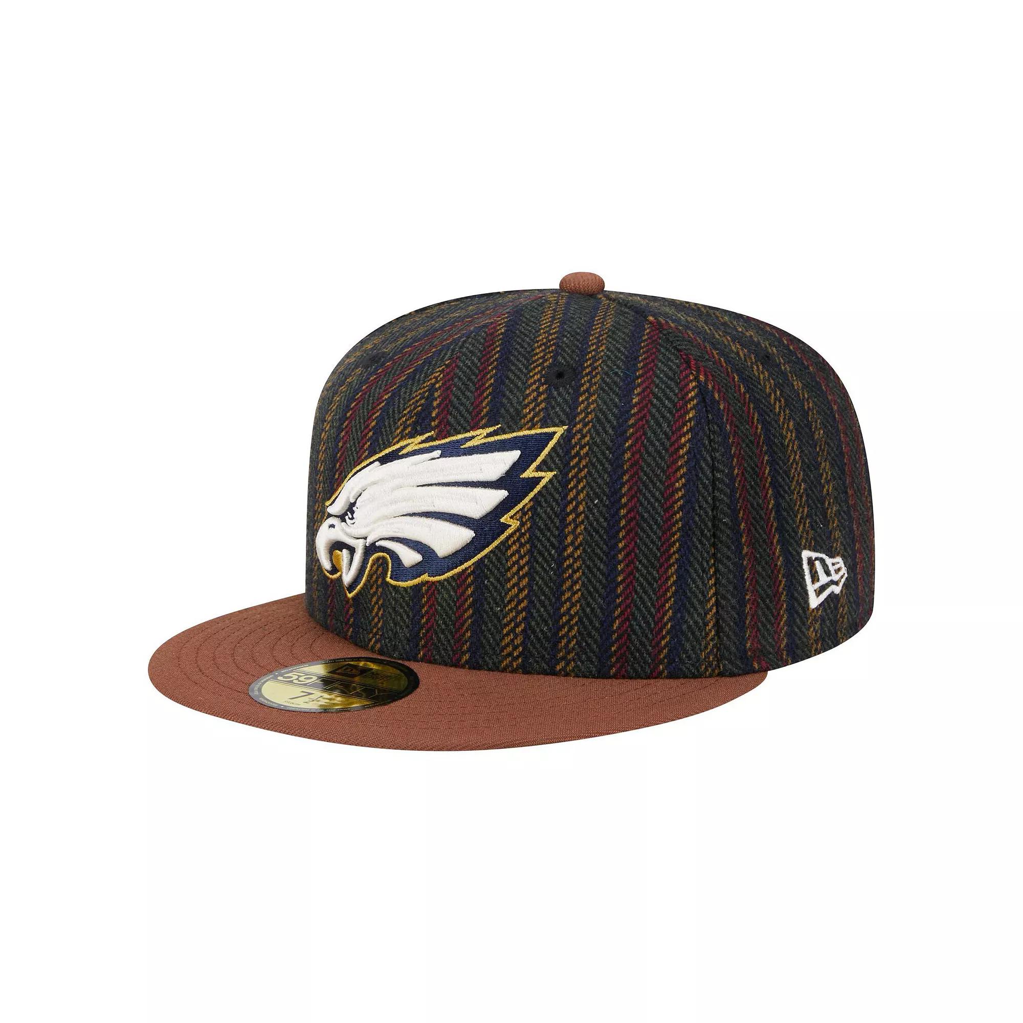 Men's New Era Philadelphia Eagles Vintage Herringbone 59FIFTY Fitted Hat, Size: 6 7/8, Brown Product Image