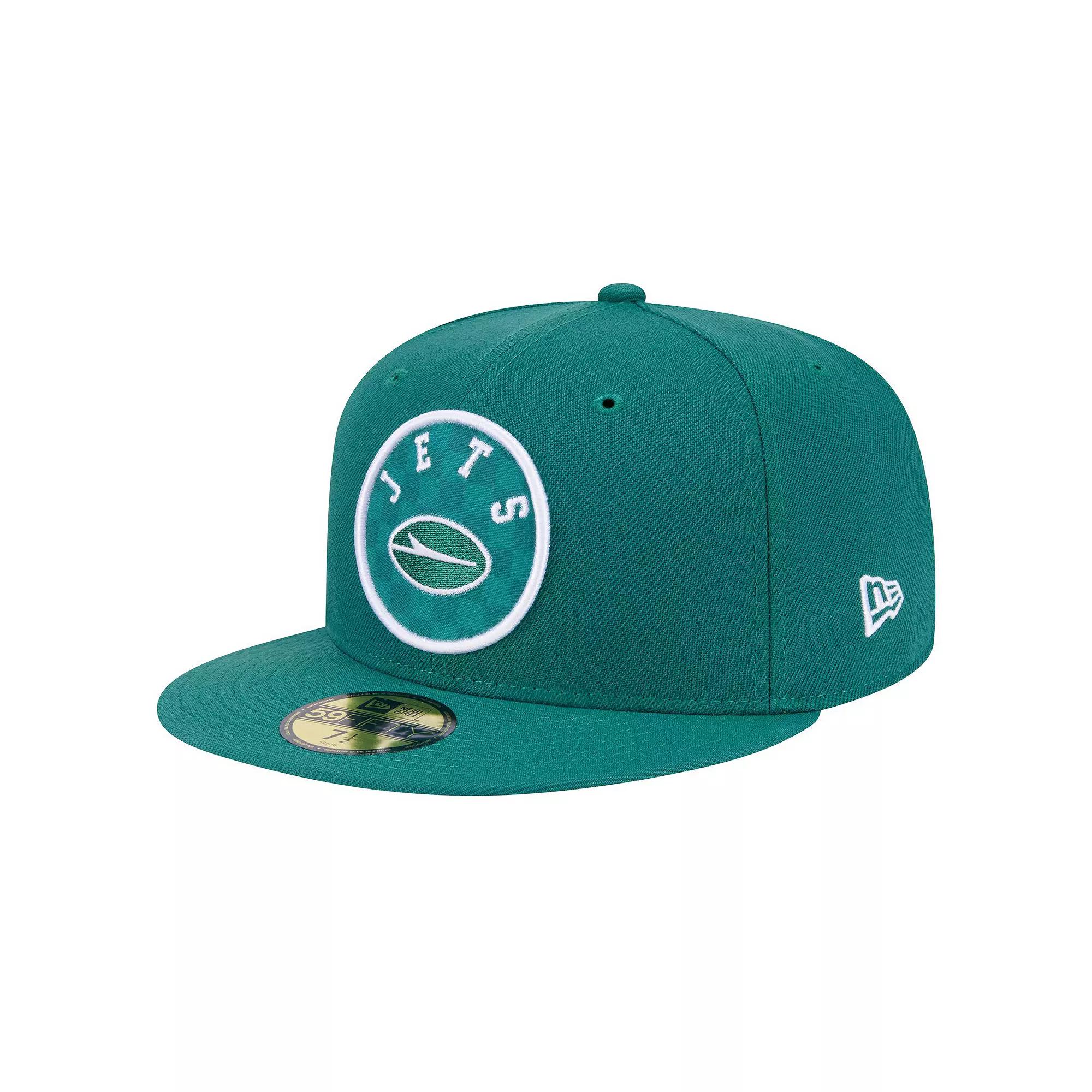 Men's New Era Green New York Jets Checkered 59FIFTY Fitted Hat,  Product Image