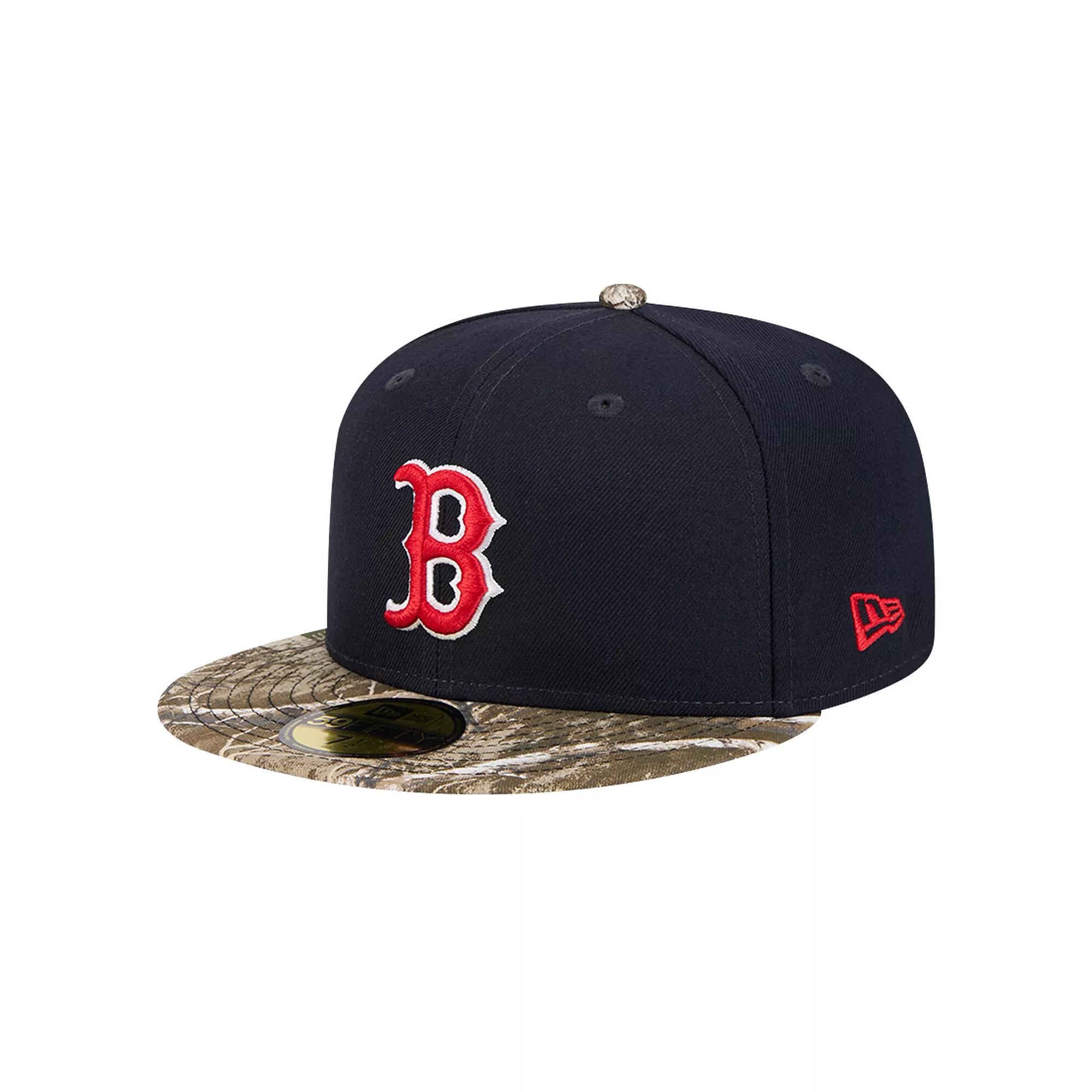 Men's New Era Navy Boston Red Sox Realtree Camo 59FIFTY Fitted Hat, Size: 7 7/8, Blue Product Image