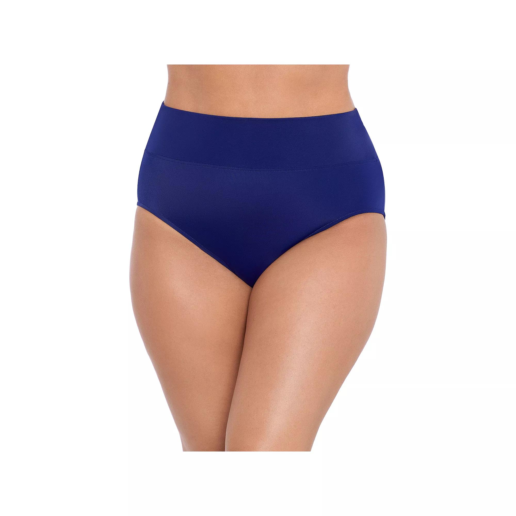 Women's Trimshaper Solid Allover Control Swim Briefs,  Product Image