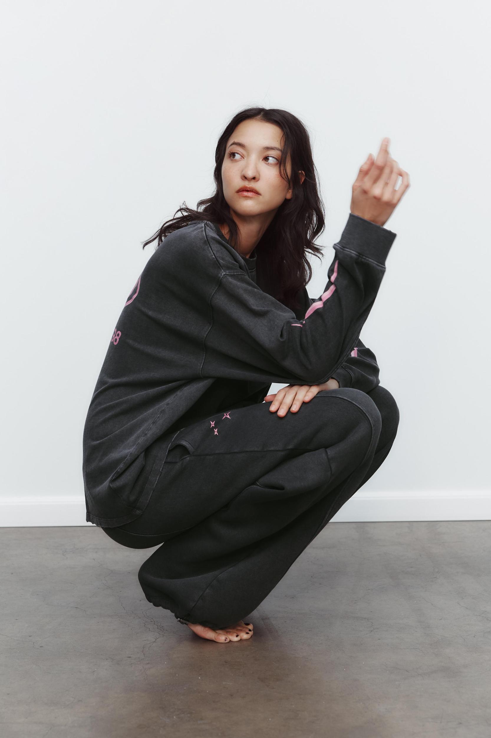 WASHED EFFECT T-SHIRT WITH SLOGAN Product Image