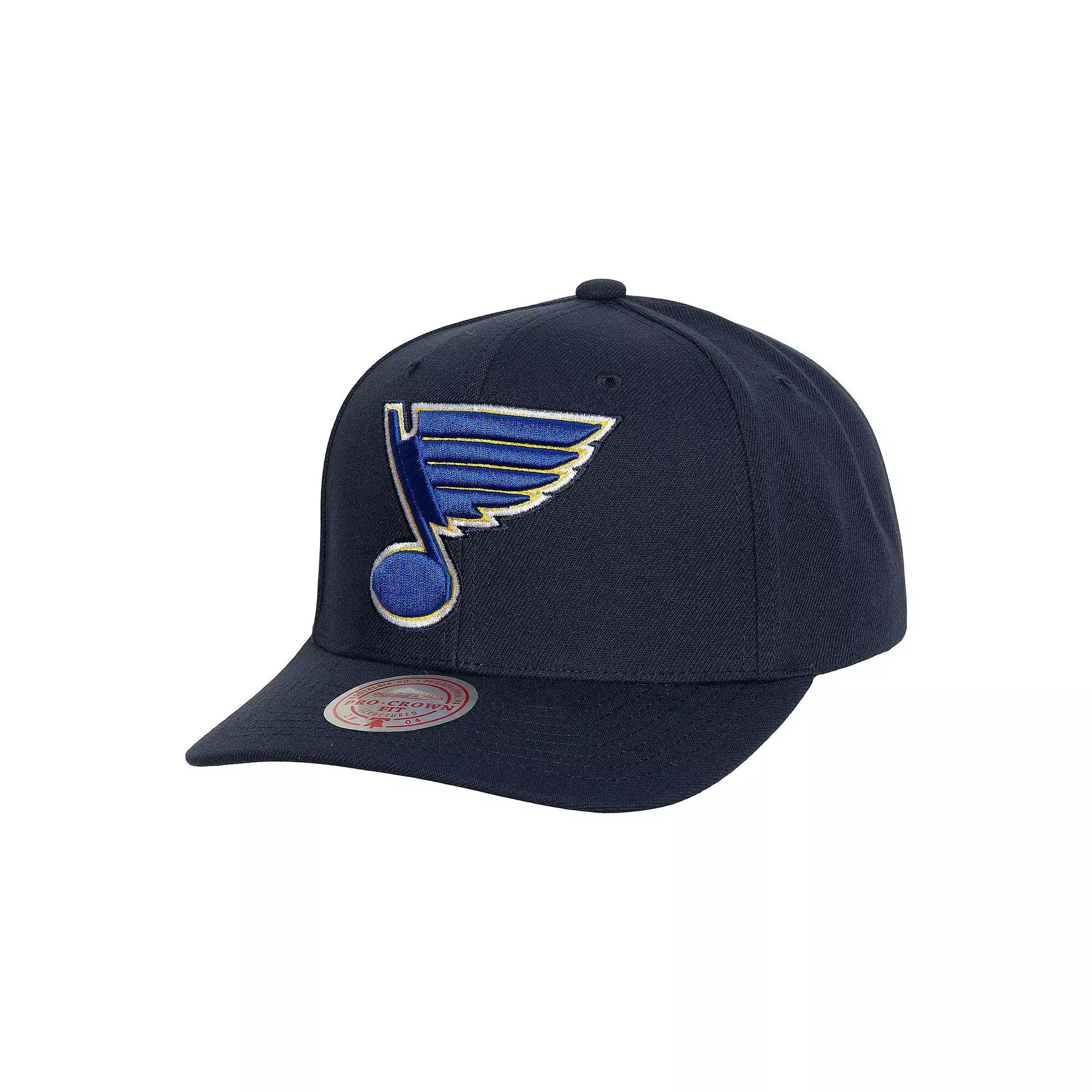 Men's Mitchell & Ness Navy St. Louis Blues Team Ground Pro Adjustable Hat Product Image