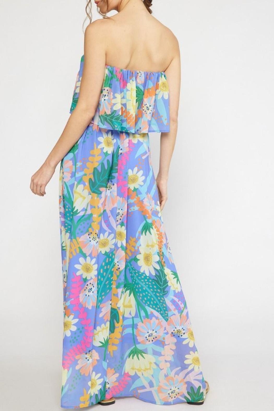 Strapless Tropical Print Maxi Product Image
