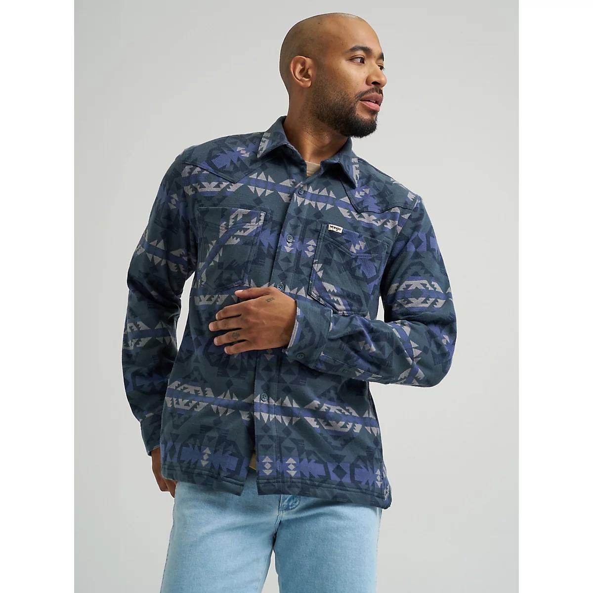 Wrangler All Terrain Gear Men's Campsite Flannel Shirt in Dark Slate Product Image