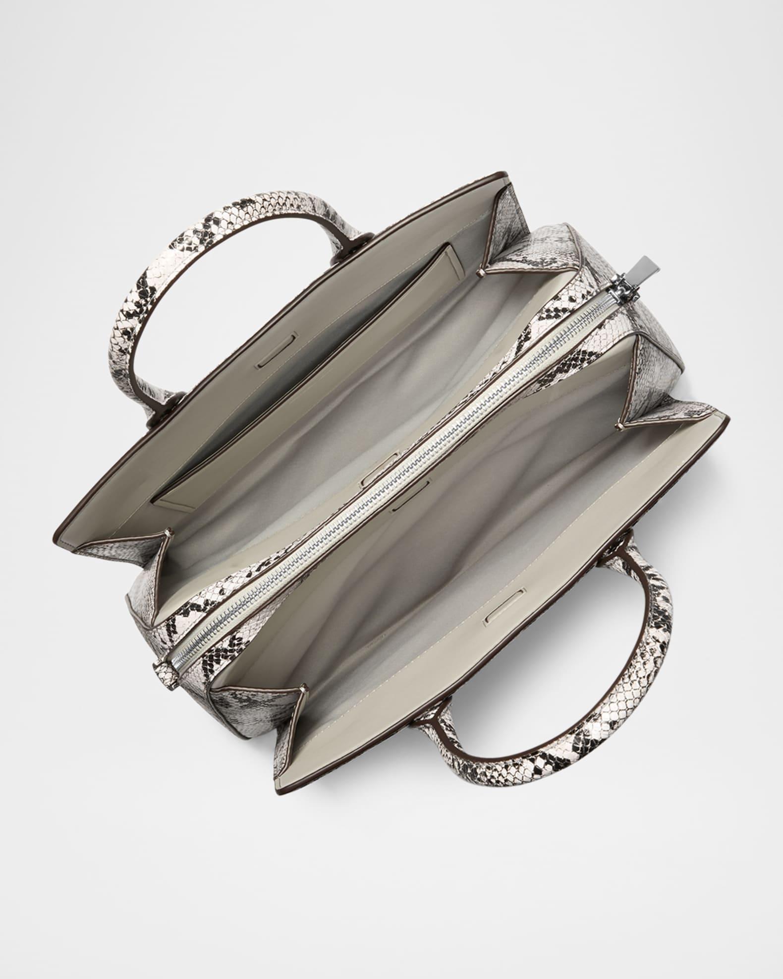 Laila Medium Snake-Print Leather Satchel Bag Product Image