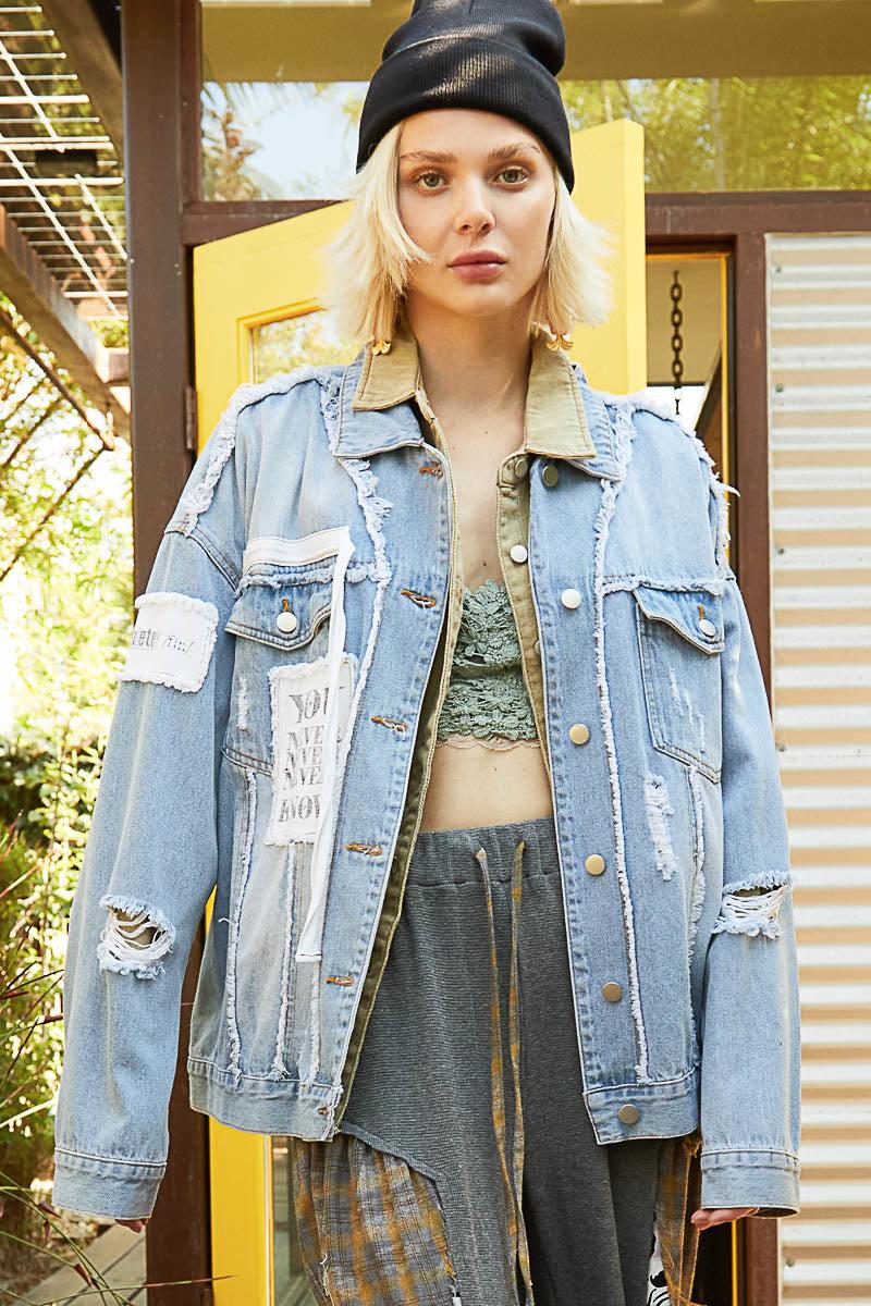 Elisa Relaxed Fit Boyfriend Denim Jacket by POL Product Image