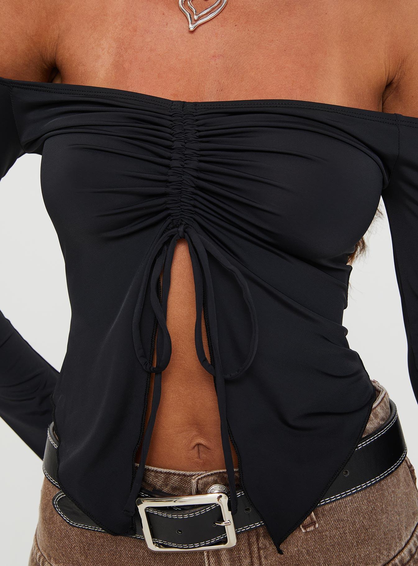 Carradine Off The Shoulder Top Black Product Image