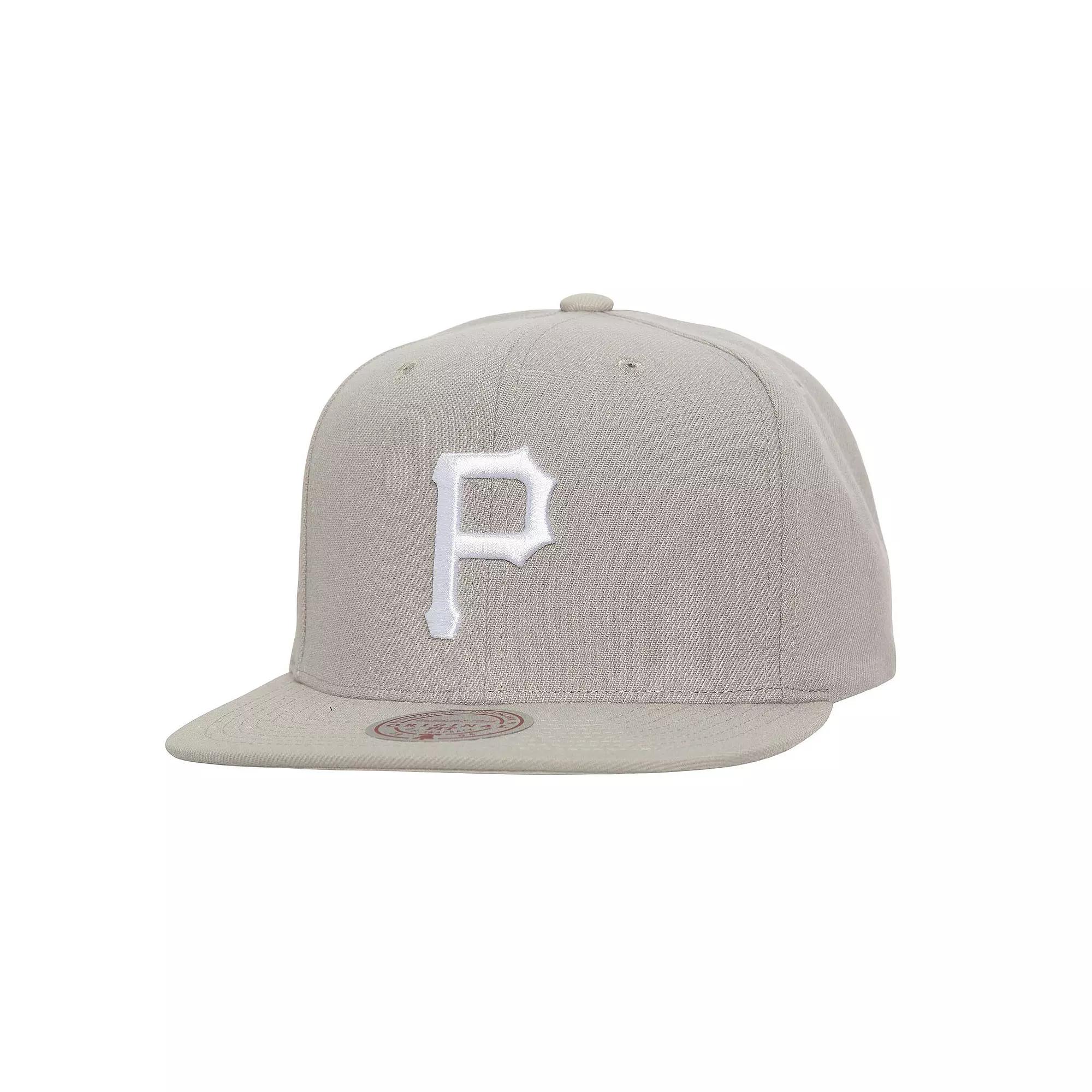 Men's Mitchell & Ness Gray Pittsburgh Pirates Snapback Hat, Grey Product Image