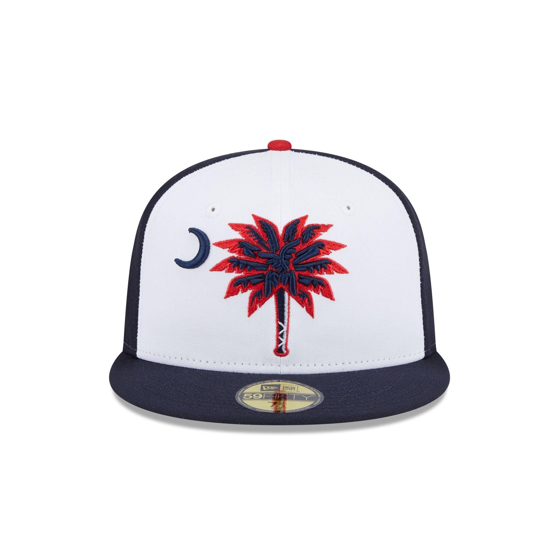Myrtle Beach Pelicans Theme Night Navy Sidepatch59FIFTY Fitted Hat Male Product Image
