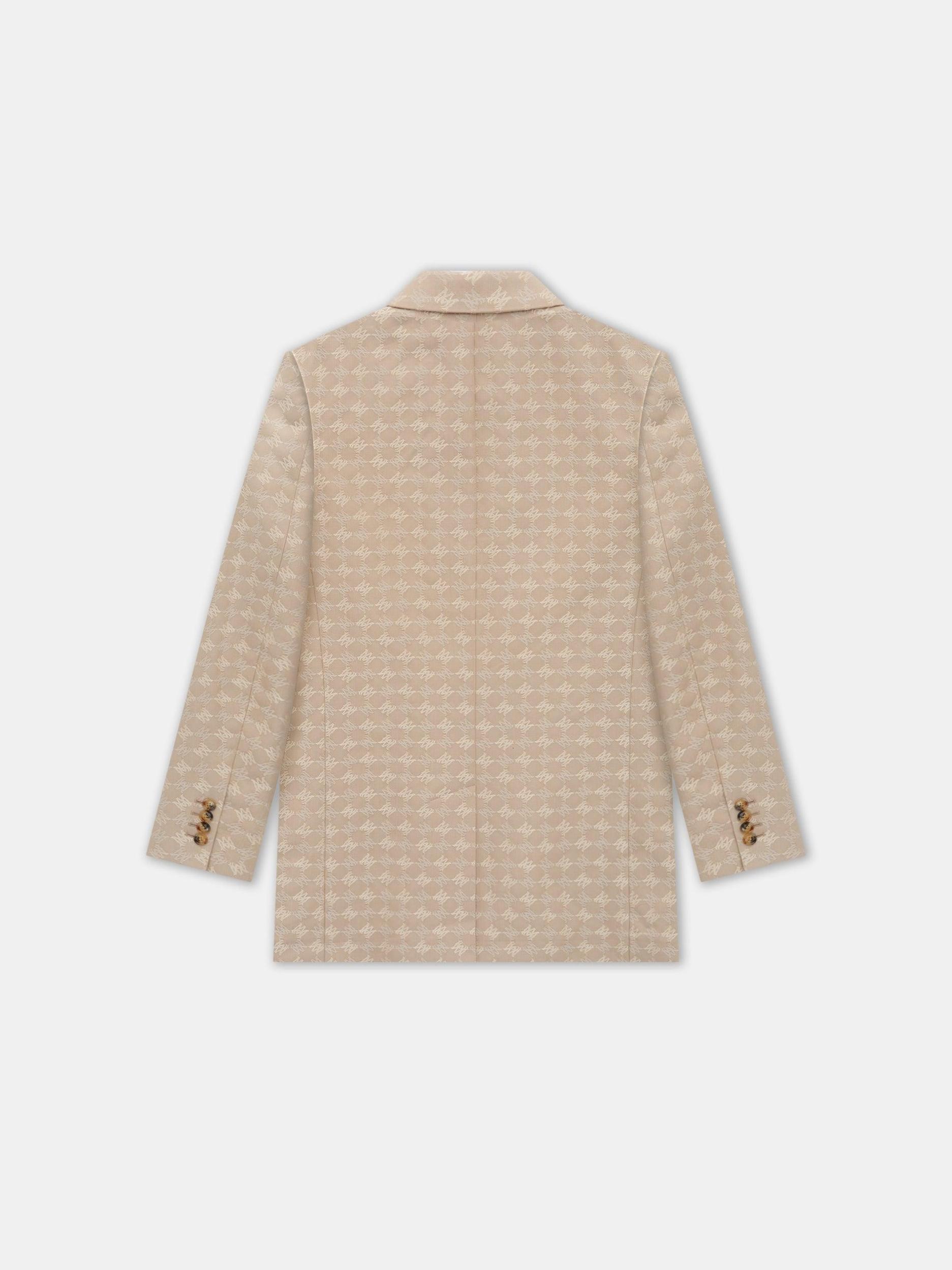 MA QUAD JACQUARD DOUBLE-BREASTED BLAZER - Camel Male Product Image