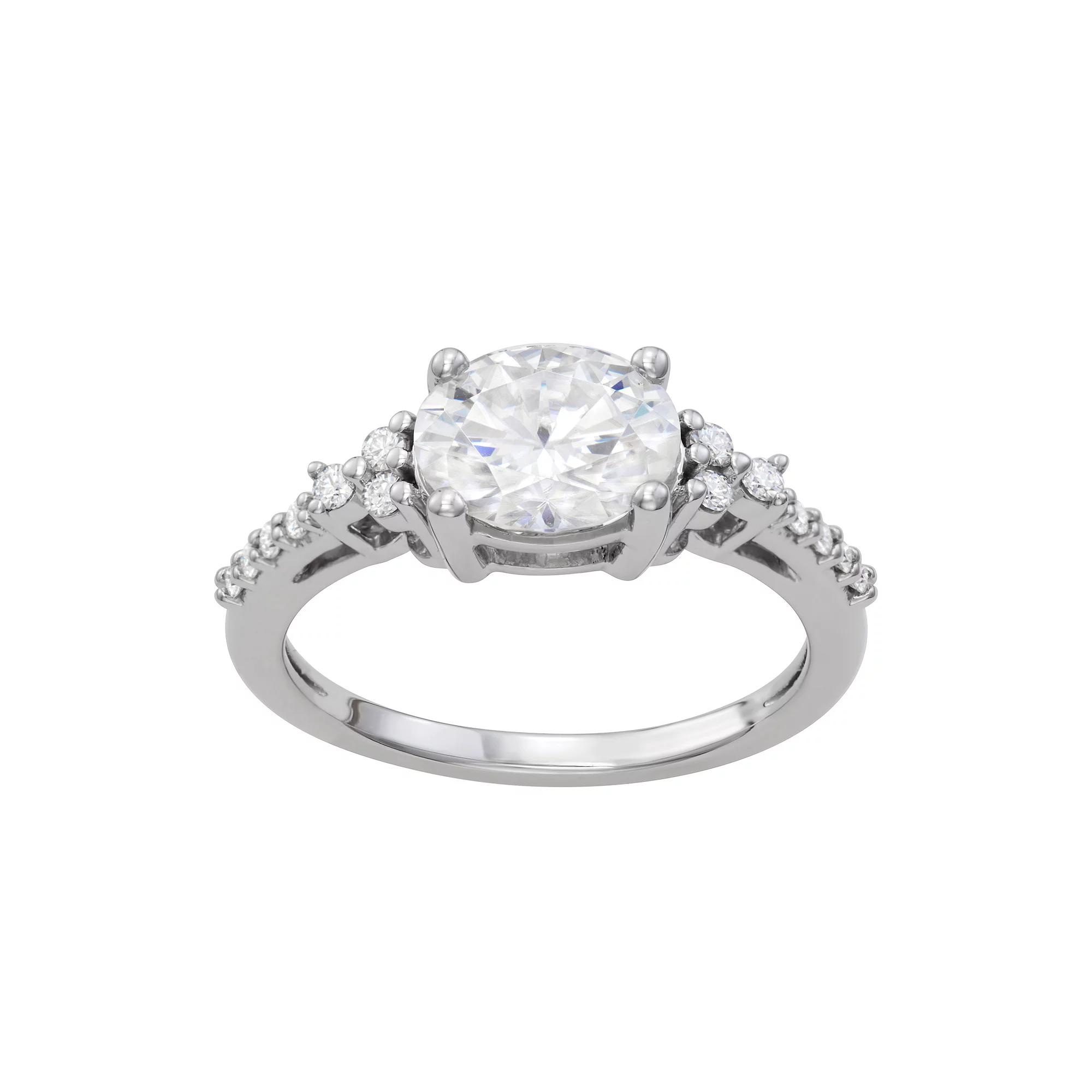 Charles & Colvard 14k White Gold 2 1/3 Carat T.W. Lab Created Moissanite Engagement Ring, Women's, Size: 7, 14k Whgold Product Image