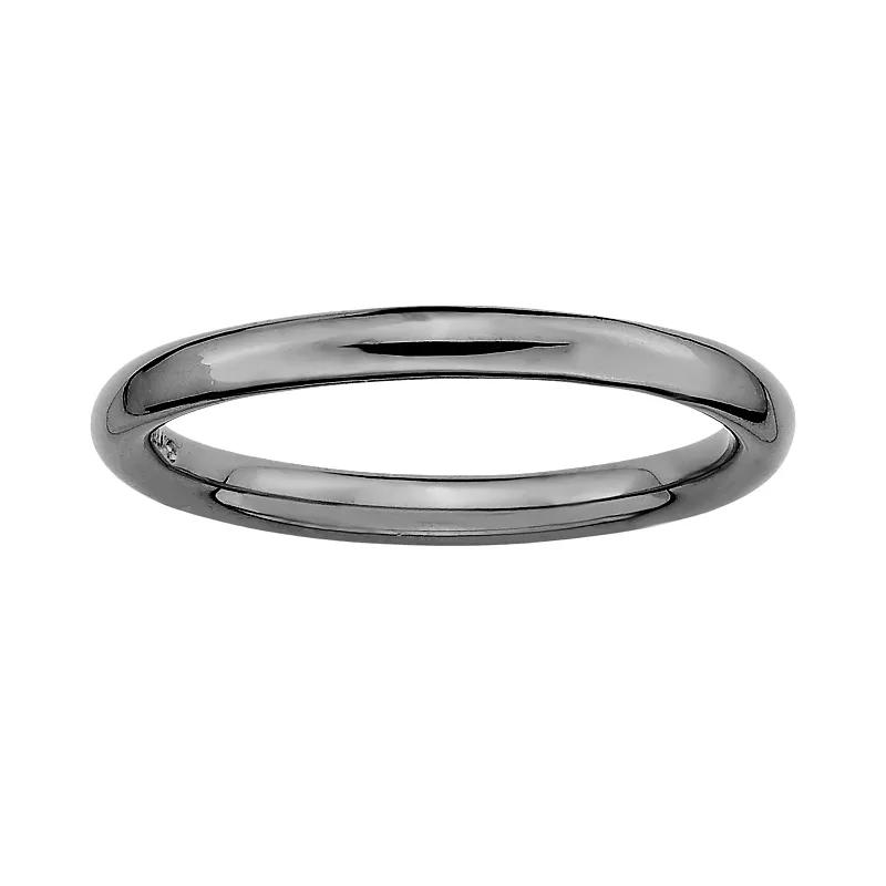 Stacks & Stones Ruthenium-Plated Sterling Silver Stack Ring, Women's, Size: 7, Black Product Image