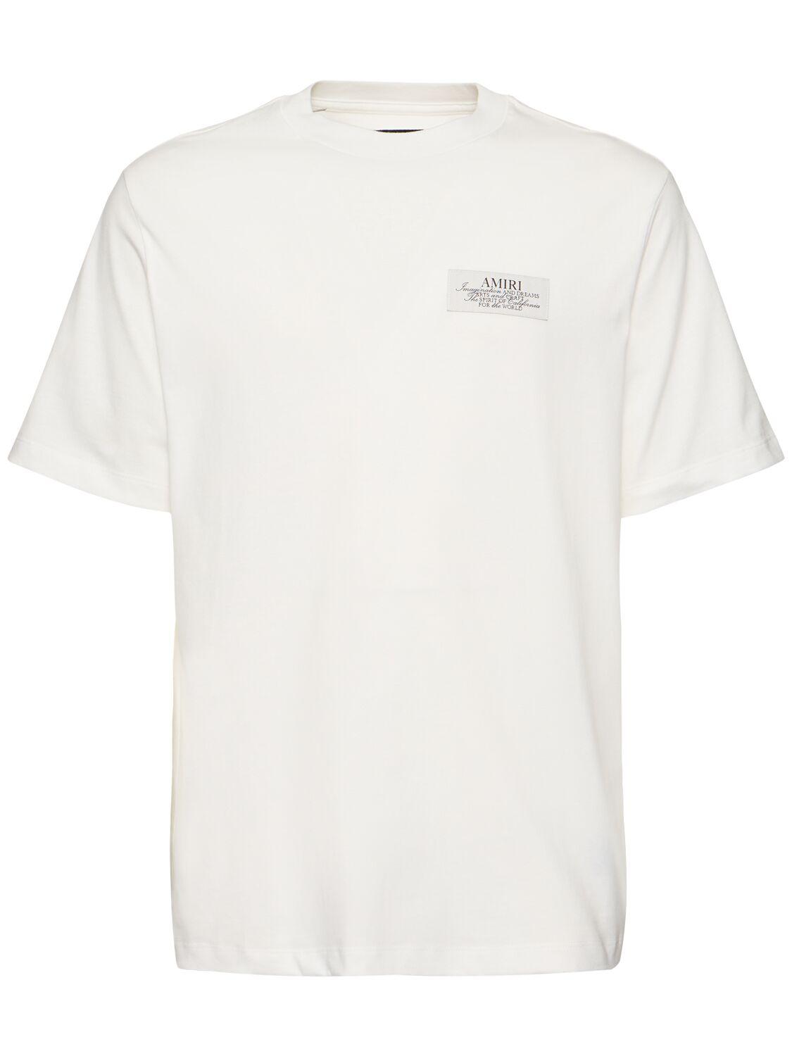 AMIRI Black Crewneck T-shirt With Logo Lettering On Front And Rear Product Image