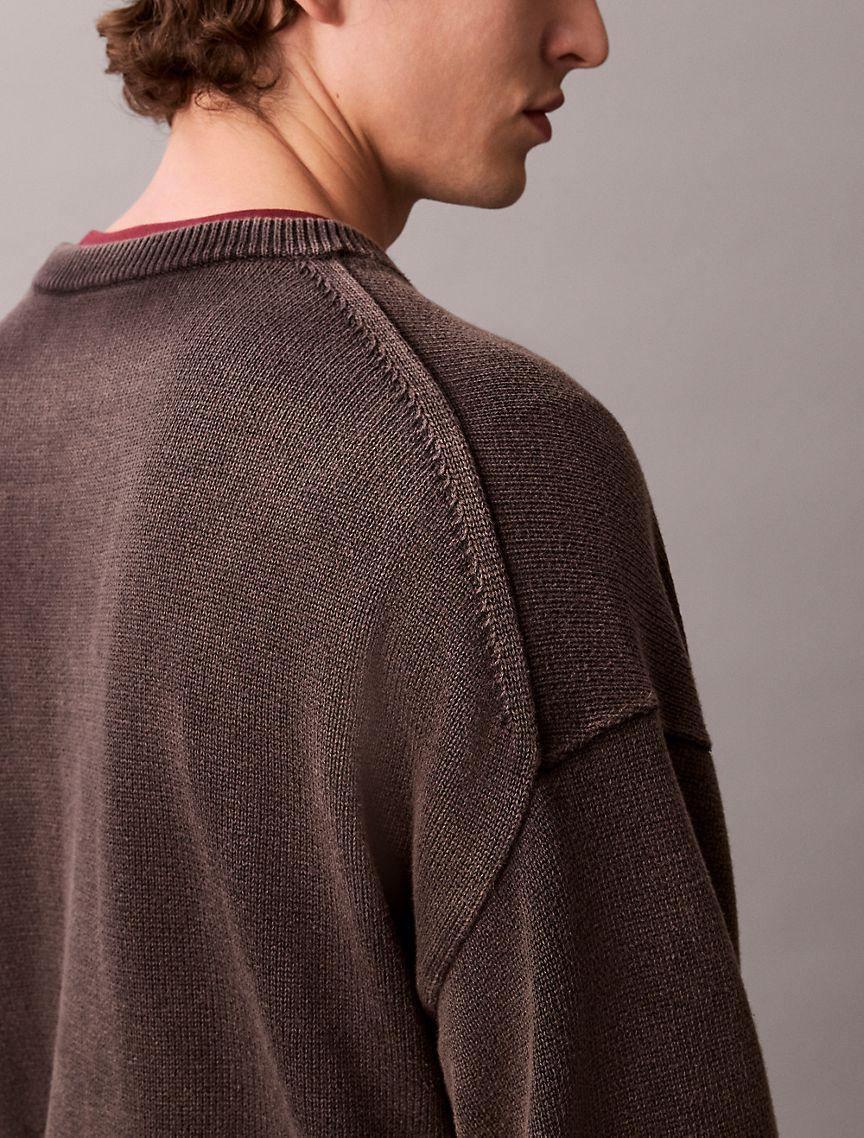 Cotton Relaxed Crewneck Sweater Product Image