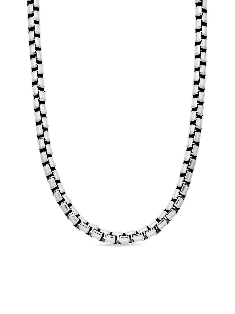 Mens Box Chain Necklace in Sterling Silver, 7.3MM Product Image