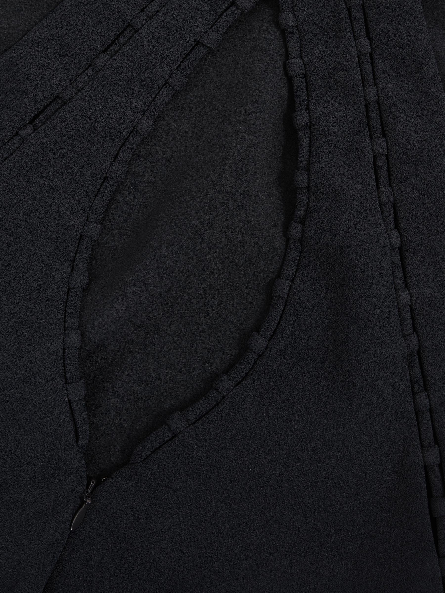 Ladder-Trim Sleeveless Maxi Dress in Navy Product Image