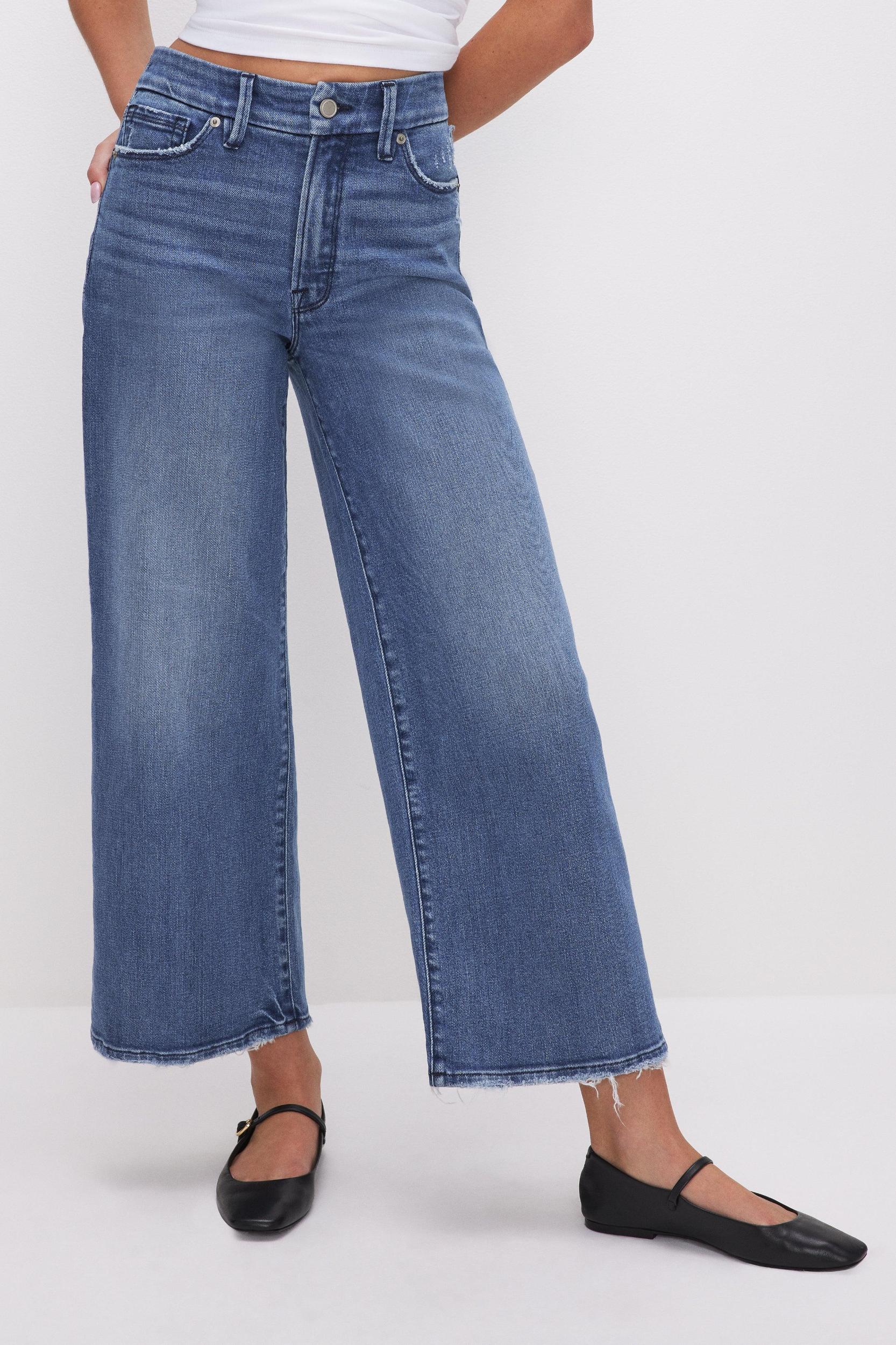 GOOD WAIST CROPPED PALAZZO JEANS | INDIGO338 Product Image