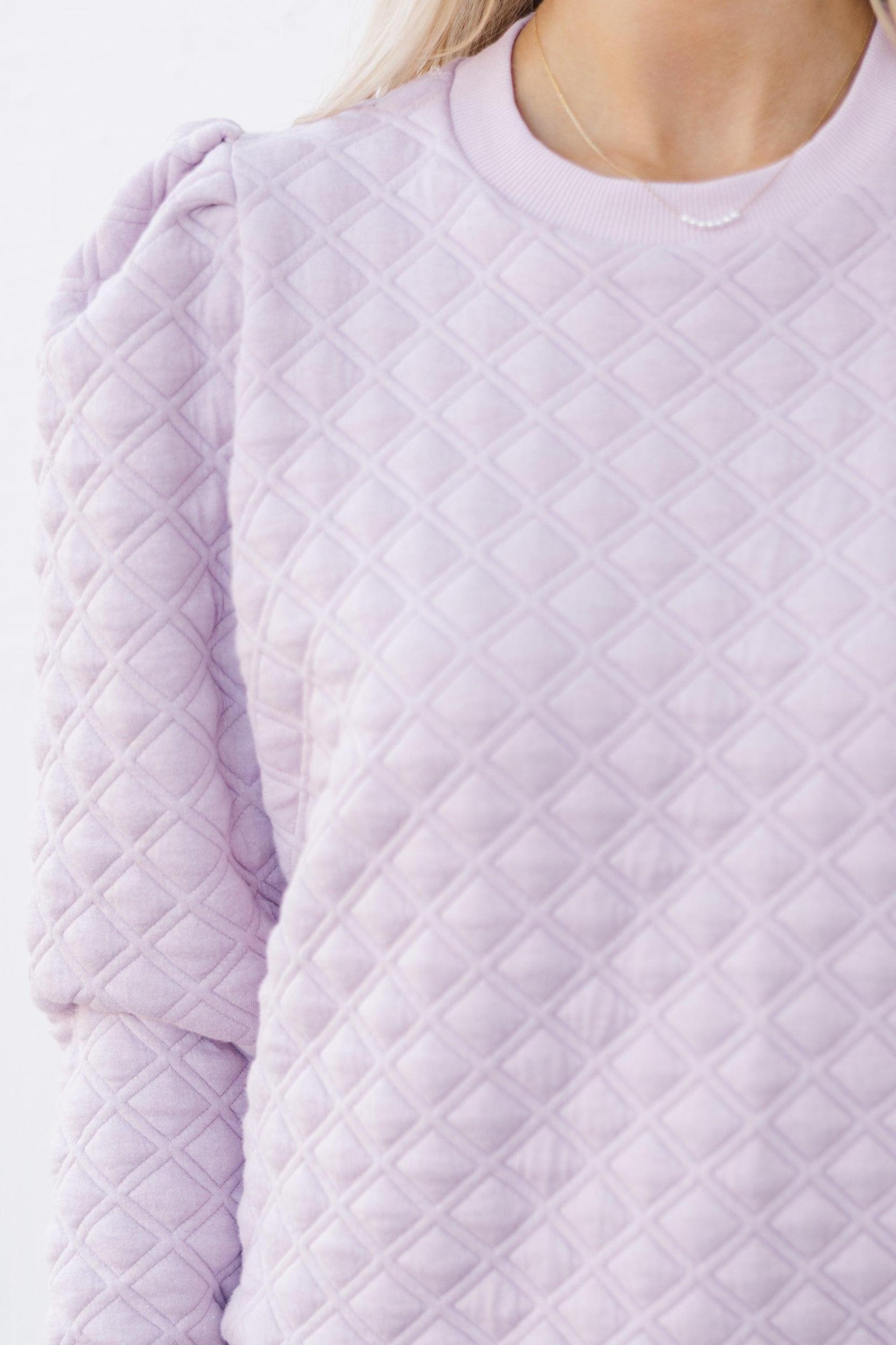Just To Start Lilac Purple Quilted Pullover Female Product Image