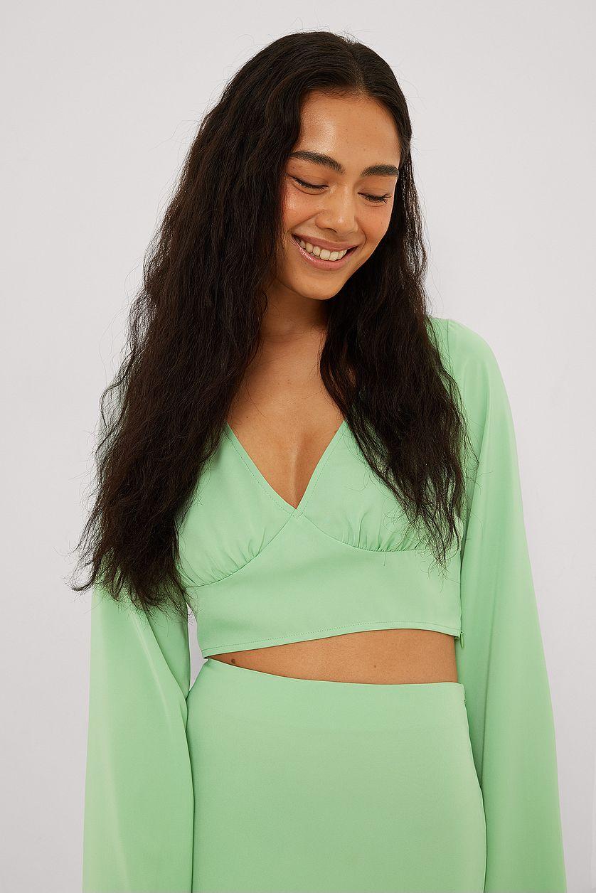 Deep V-Neck Blouse Product Image