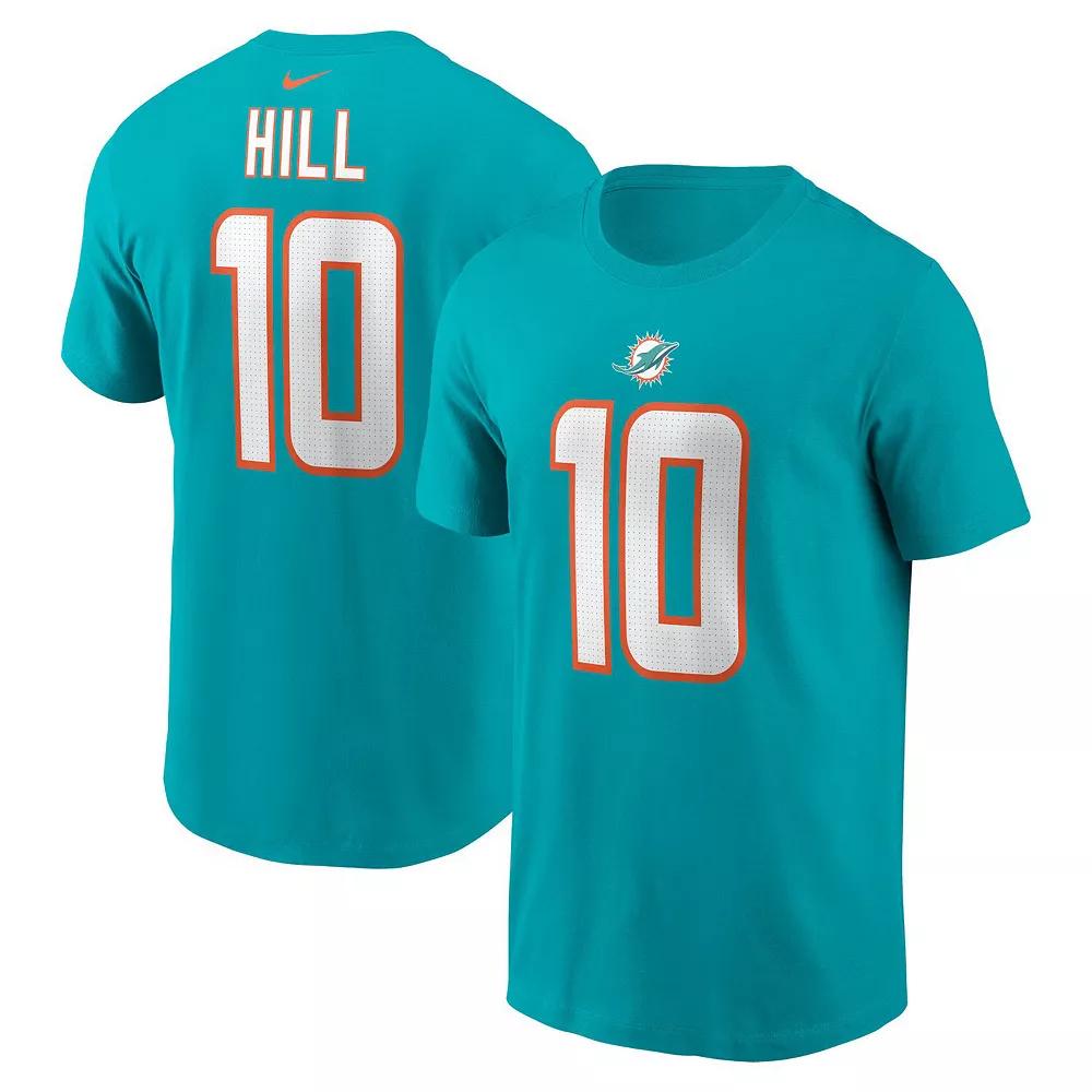 Men's Nike Tyreek Hill Aqua Miami Dolphins Player Name & Number T-Shirt, Size: Large, Turquoise A Product Image