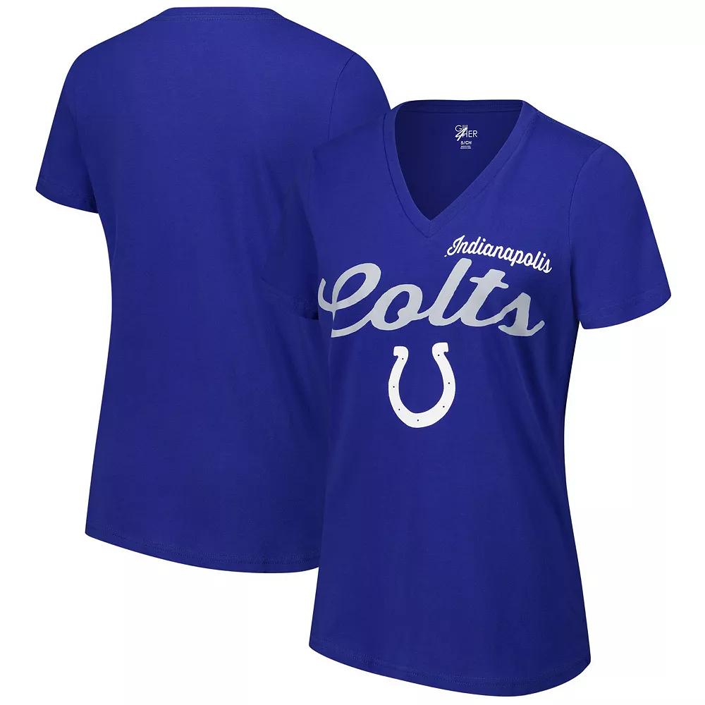 Women's G-III 4Her by Carl Banks Royal Indianapolis Colts Post Season V-Neck T-Shirt, Size: 2XL, Blue Product Image