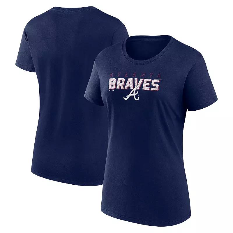 Women's Fanatics Navy Atlanta Braves Lean T-Shirt, Size: Small, Blue Product Image