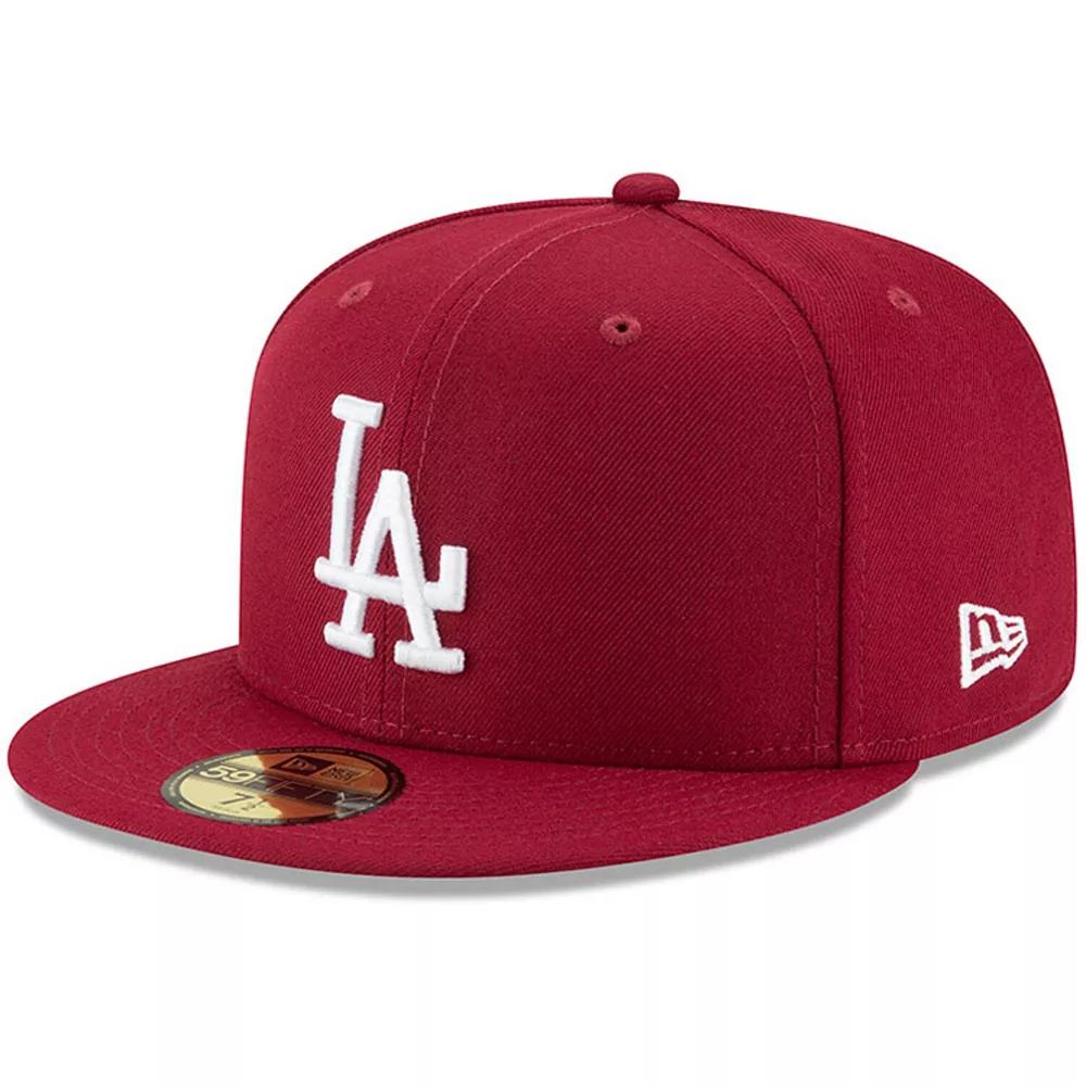 Men's New Era Crimson Los Angeles Dodgers Fashion Color Basic 59FIFTY Fitted Hat, Size: 7 3/8, Red Product Image