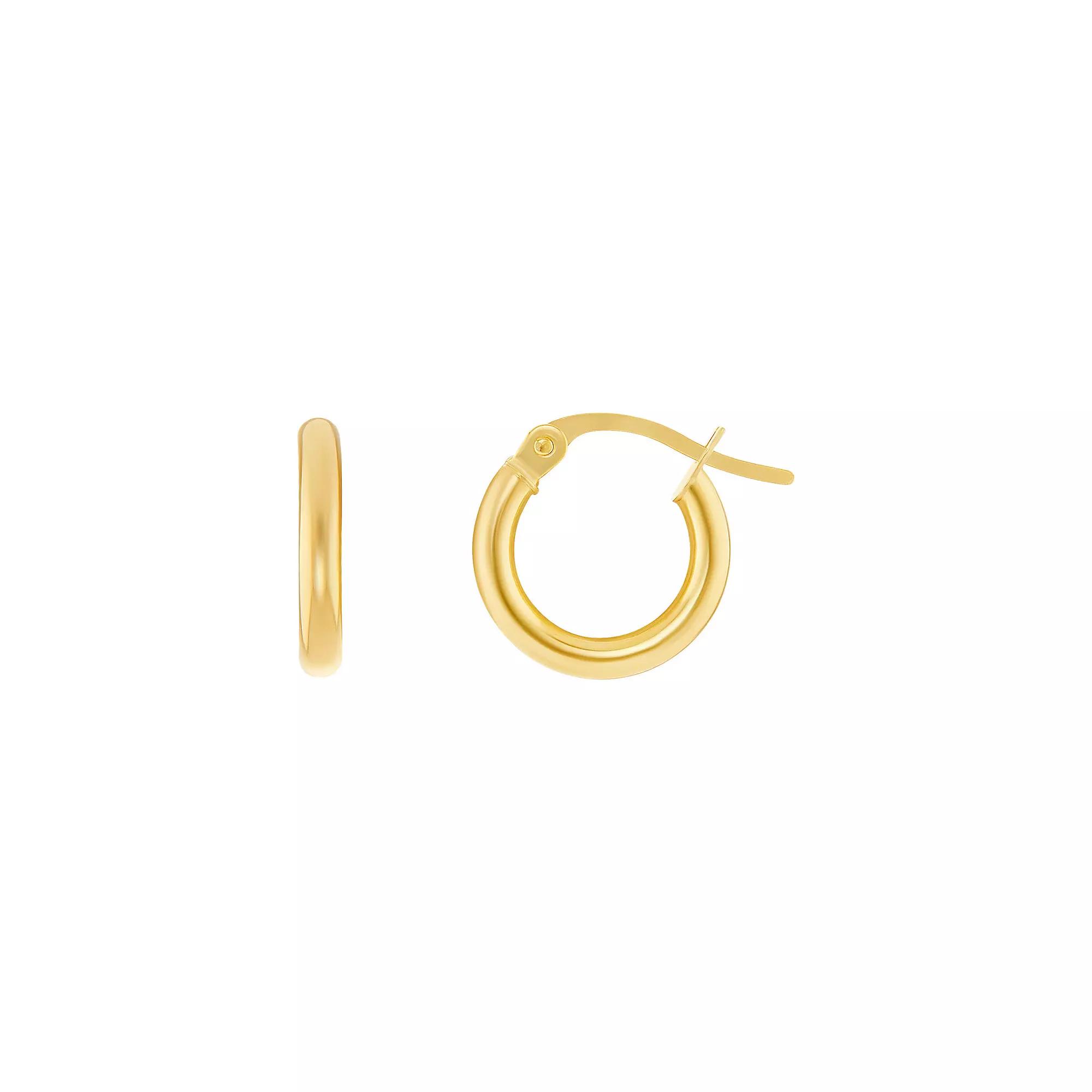 PRIMROSE 14k Gold Polished Hoop Earrings, Women's, Size: 30MM, Yellow Gold Tone Product Image