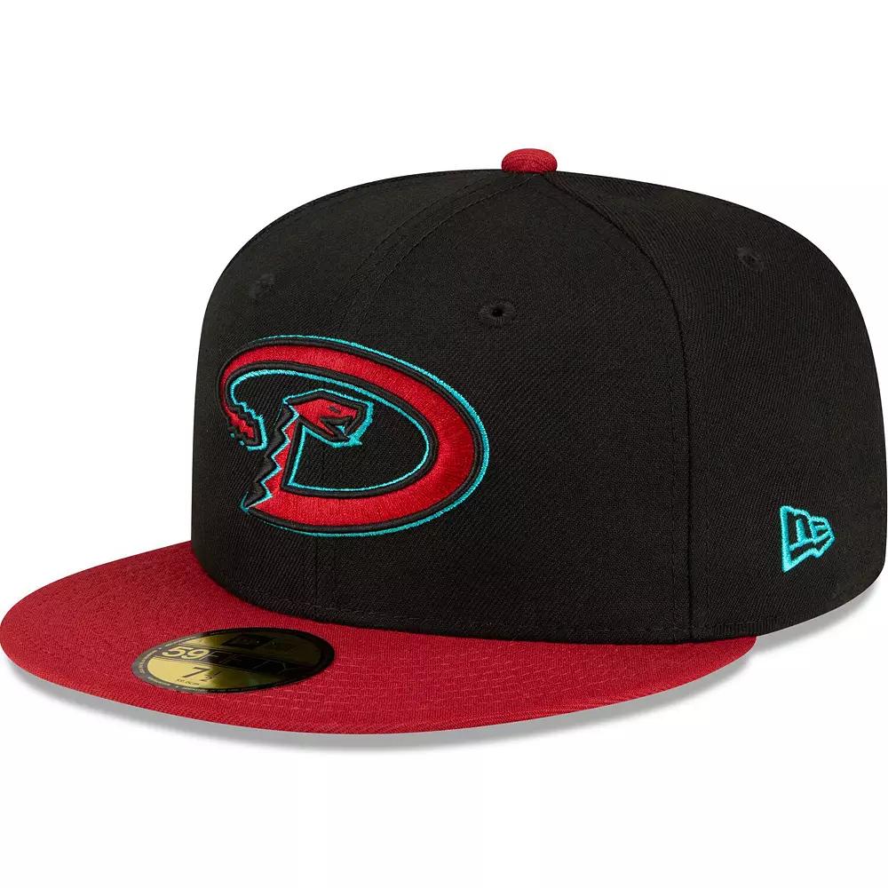 Men's New Era Black/Red Arizona Diamondbacks Road Authentic Collection On-Field 59FIFTY Fitted Hat,  Product Image