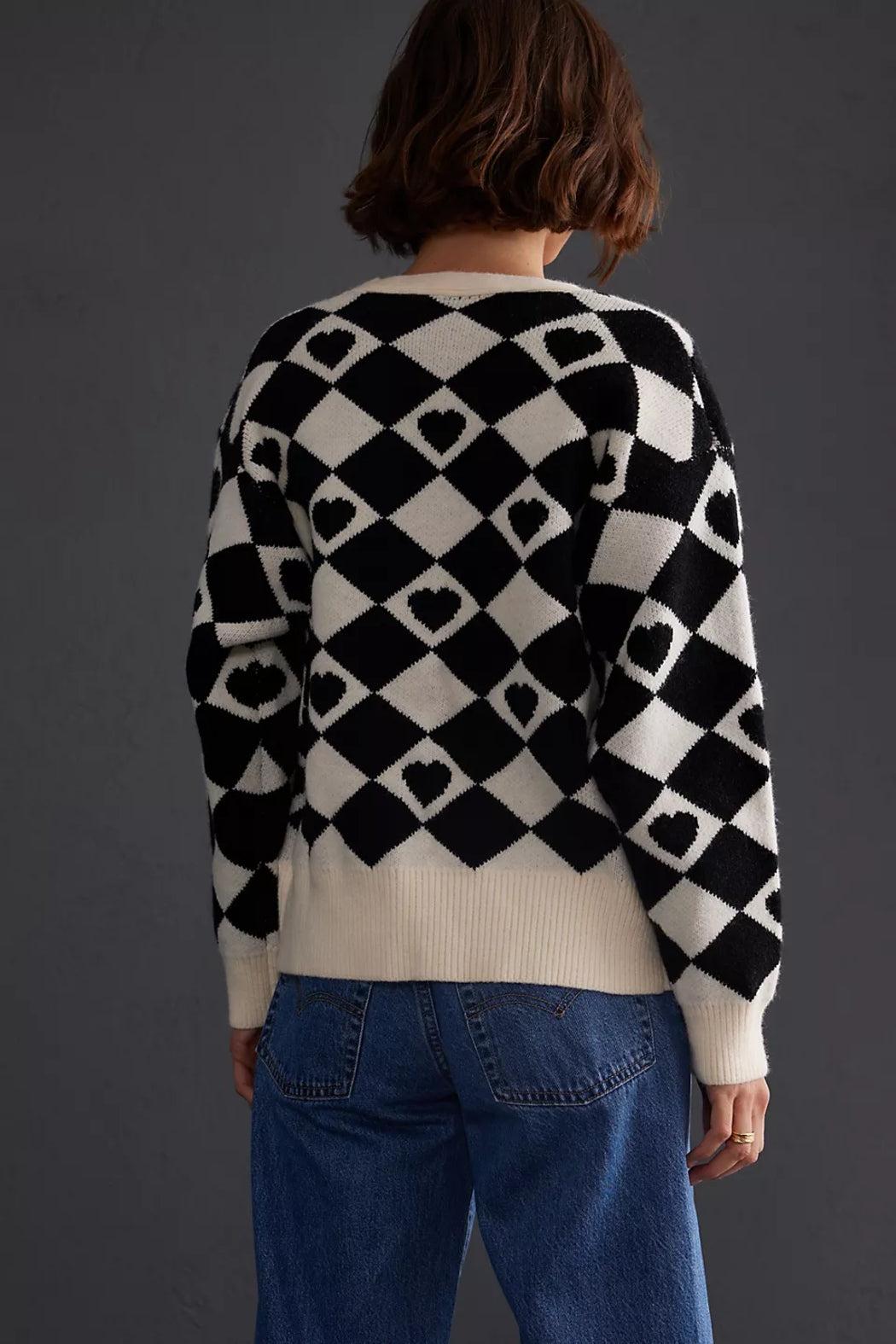 Checkered Hearts Cardigan Product Image