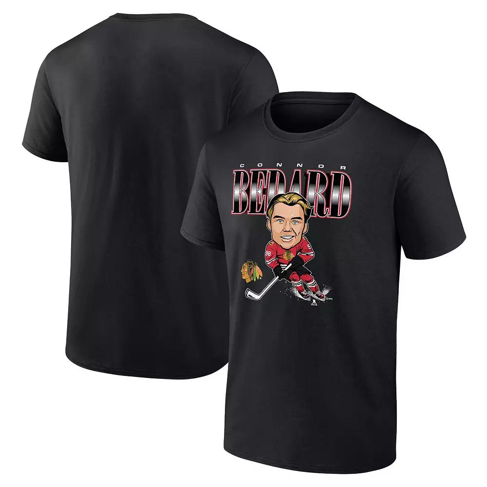 Men's Fanatics Branded Connor Bedard Black Chicago Blackhawks Player Caricature T-Shirt,  Product Image