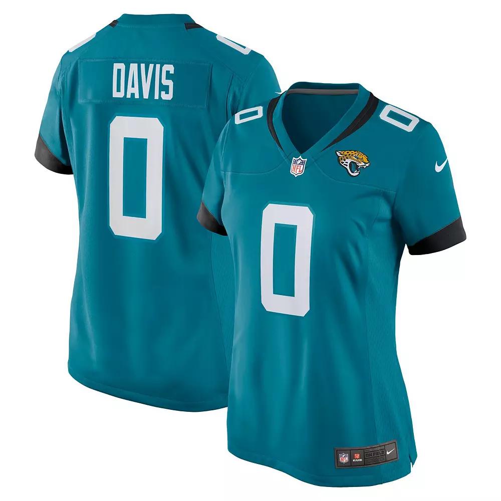 Women's Nike Gabe Davis Teal Jacksonville Jaguars Team Game Player Jersey, Size: Large, Blue Product Image