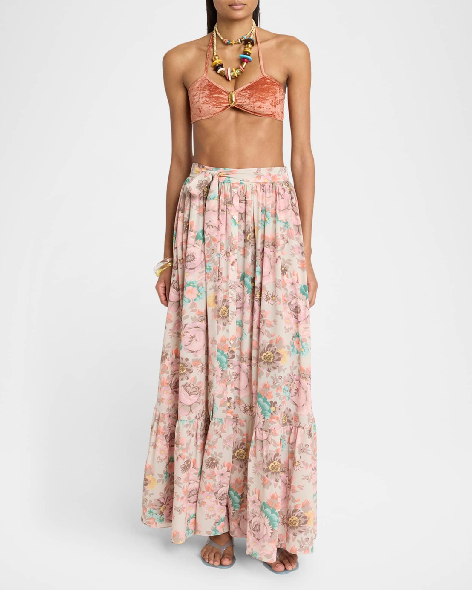 Crushed Velvet Halter Bikini Top Product Image