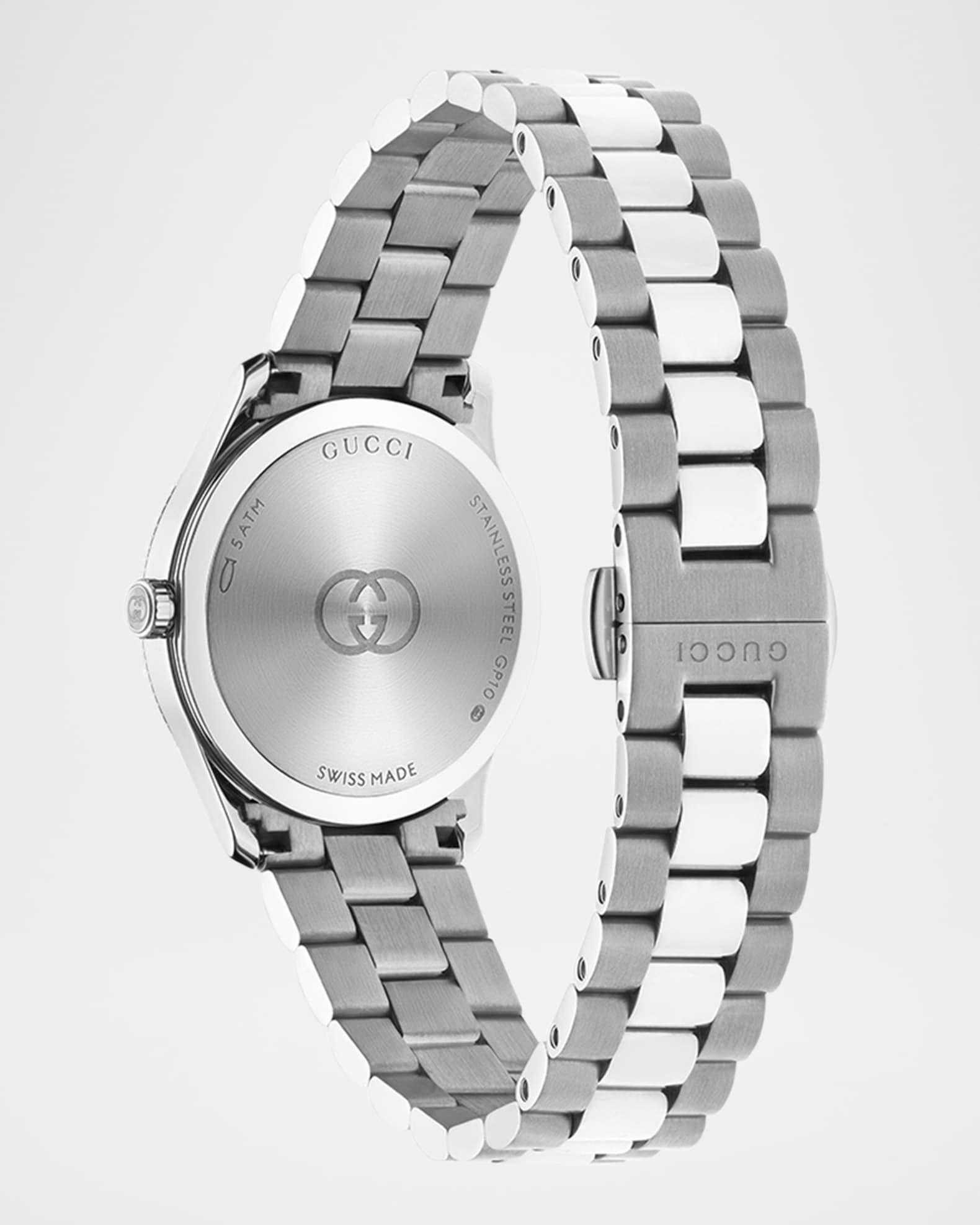 29mm G Timeless Bracelet Watch with Diamonds, Red and Steel Product Image