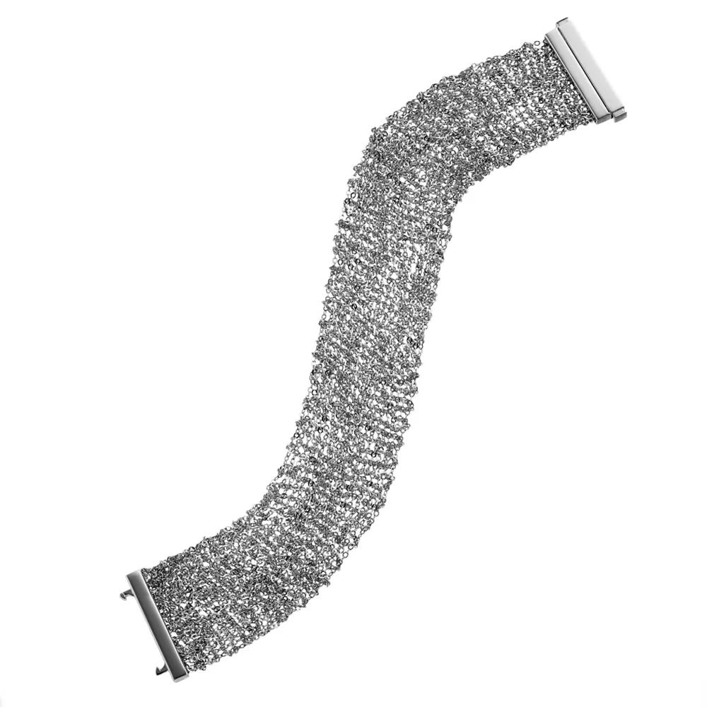 14k Gold Vermeil Mesh Bracelet, Women's, Size: 7.5", Silver Tone Product Image