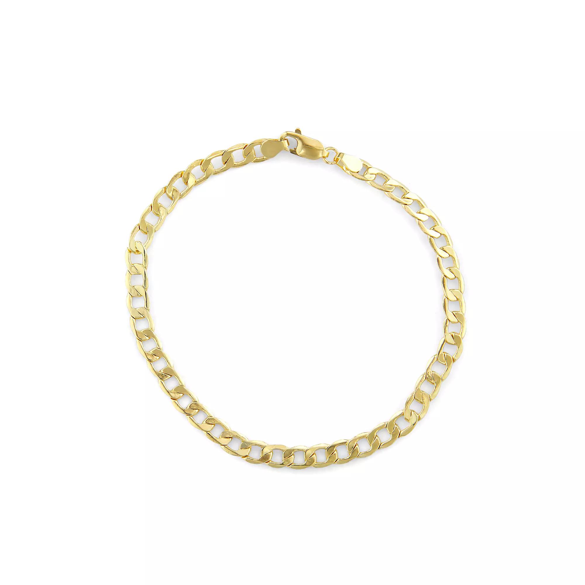 Jordan Blue Men's 14k Gold 5.3mm Cuban Curb Chain Bracelet, Size: 8", Yellow Product Image