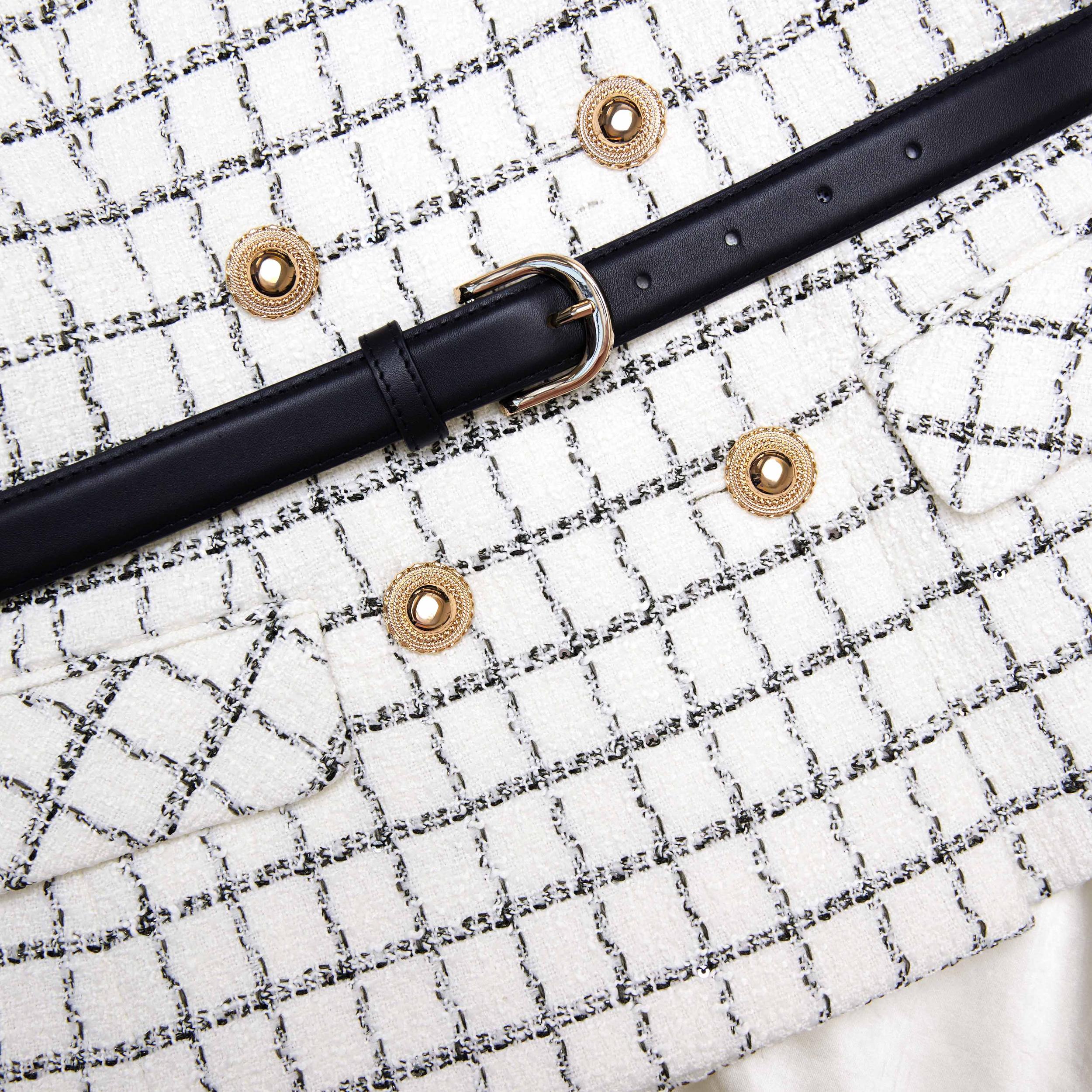 Check Boucle Midi Dress Product Image