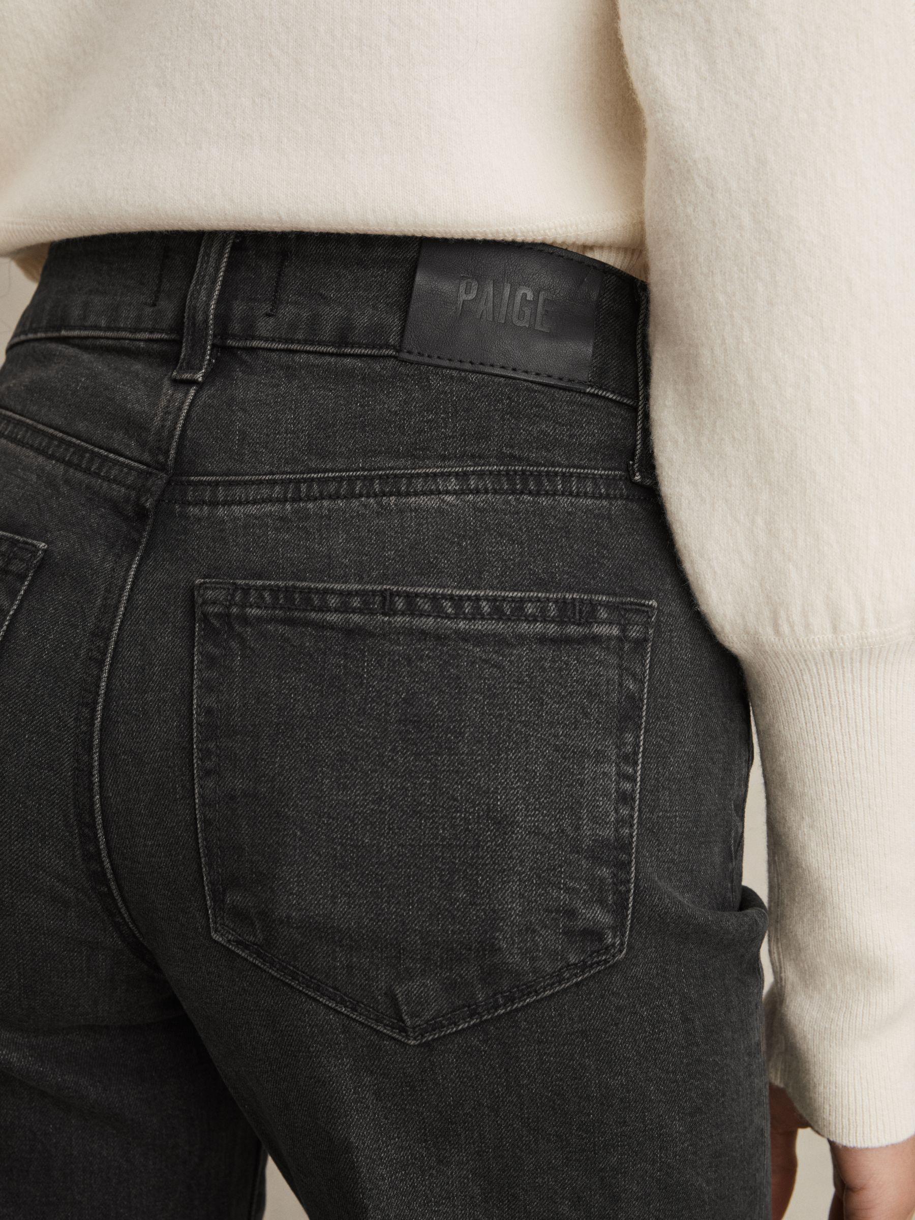 Paige Wide-Leg Cropped Jeans in Black Product Image