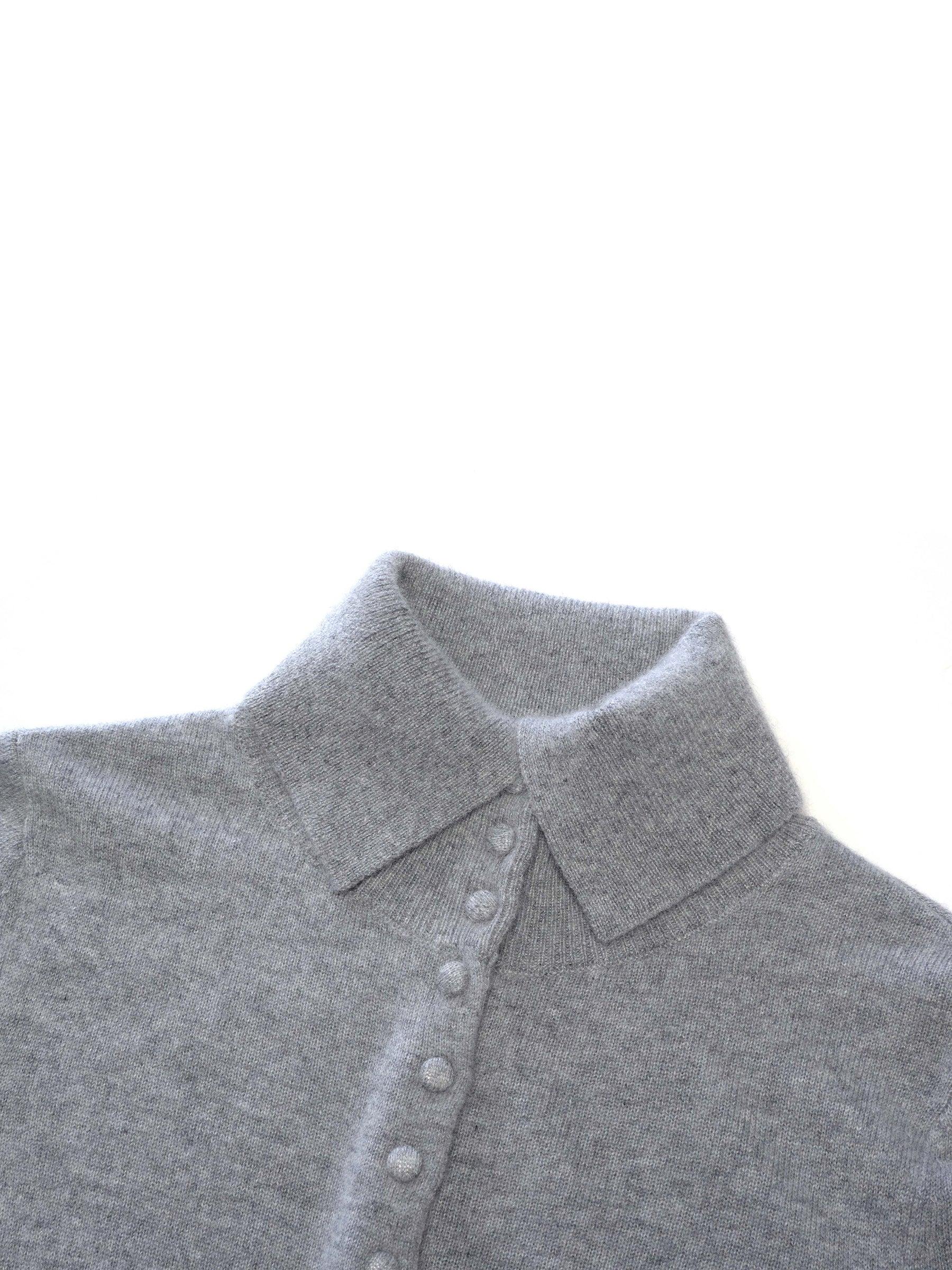 100% Cashmere Folded Collar Women Cardigan Product Image