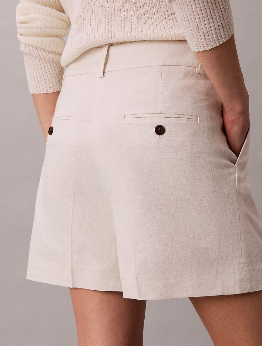 Linen Blend Tailored Shorts Product Image
